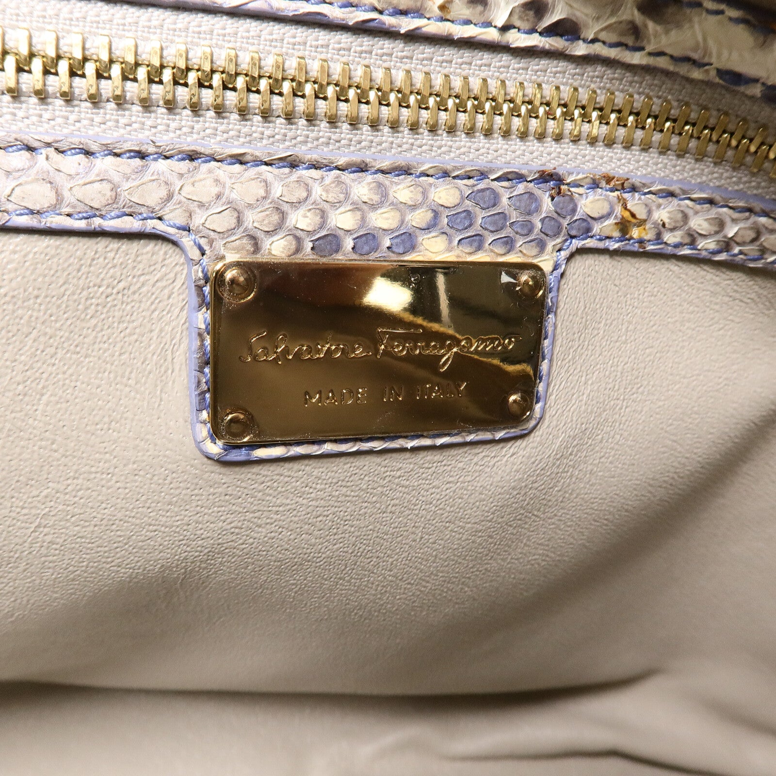 Salvatore Ferragamo 蛇皮皮革Fiamma手挽肩背兩用袋