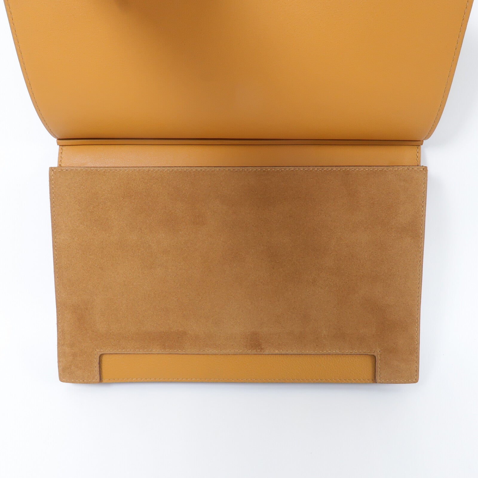 HERMES Evercolor皮革/Grizzly皮革Multiplis Clutch手提包Gold
