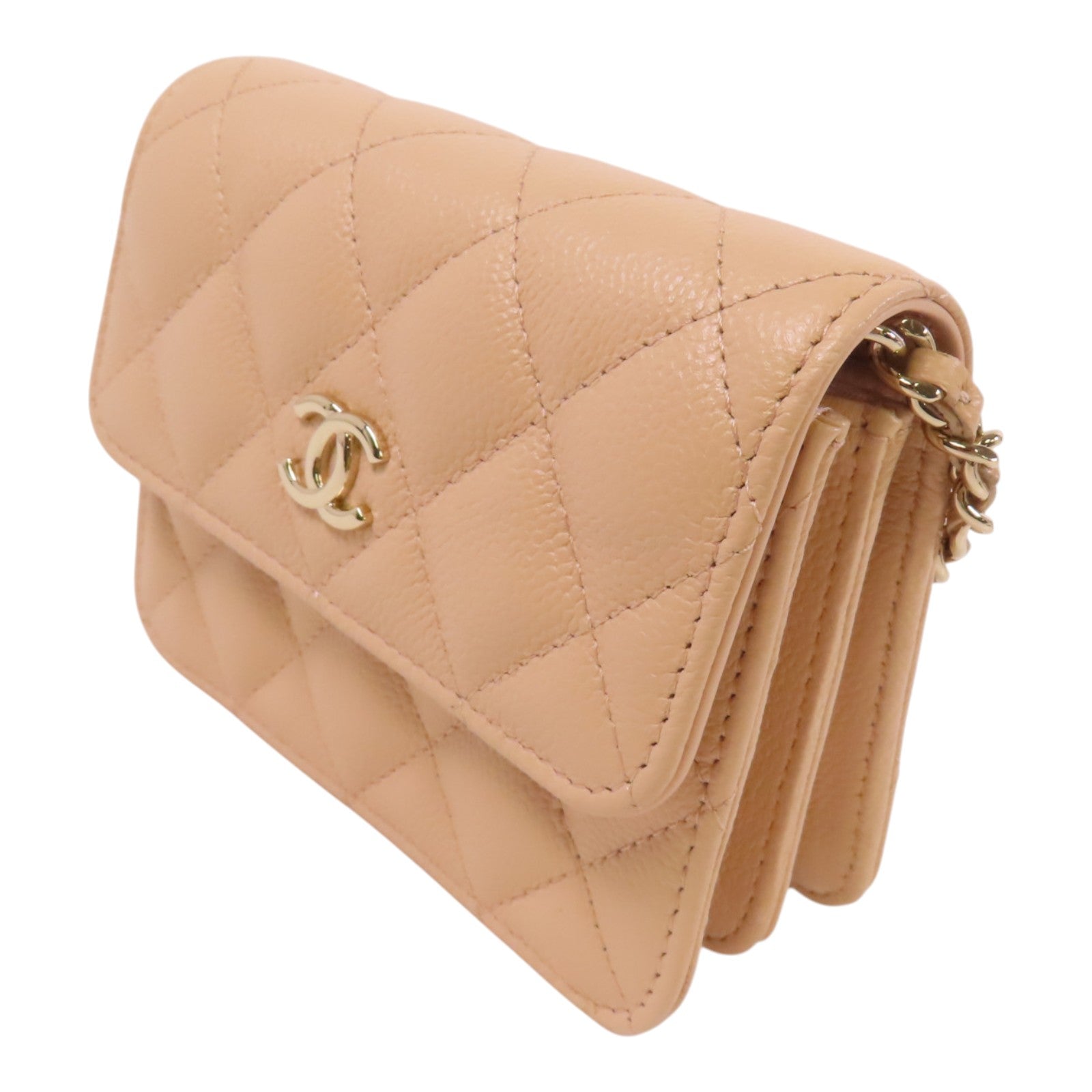 CHANEL 牛皮皮革Mini Flap Bag金扣鏈帶肩背袋