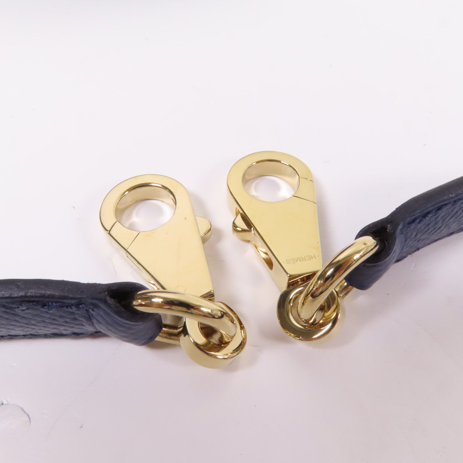 HERMES Epsom/Clemence皮革Kelly 28金扣手挽肩背兩用袋 Bleu Saphir/ Brique