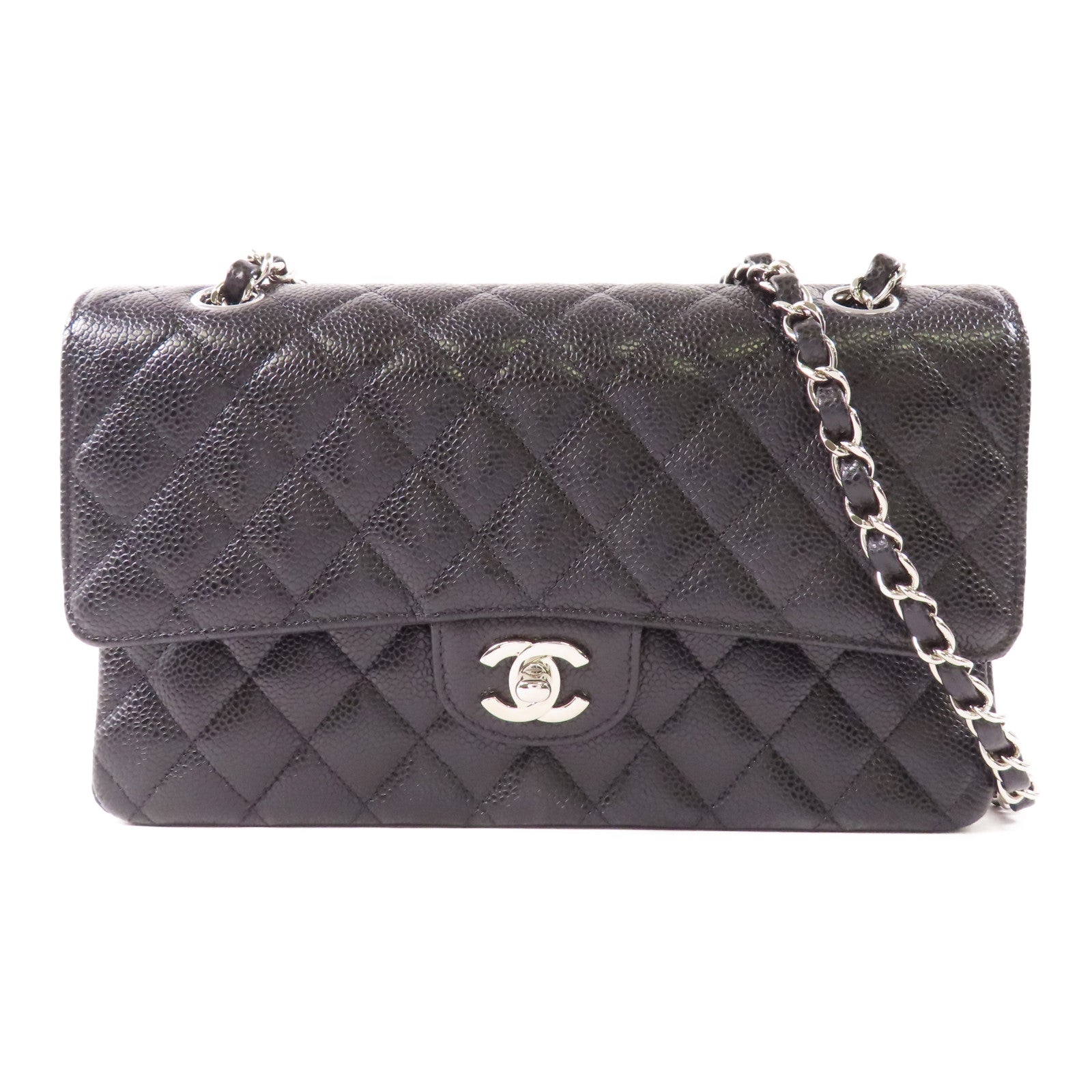 CHANEL 牛皮皮革Classic 25銀扣鏈帶肩背袋