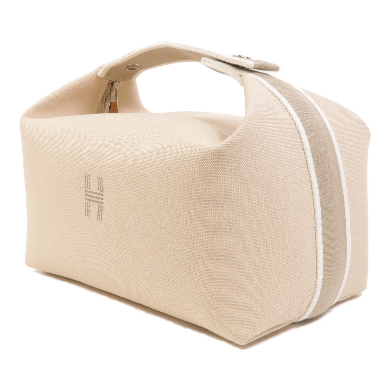 HERMES 帆布Bride A Brac銀扣手挽袋