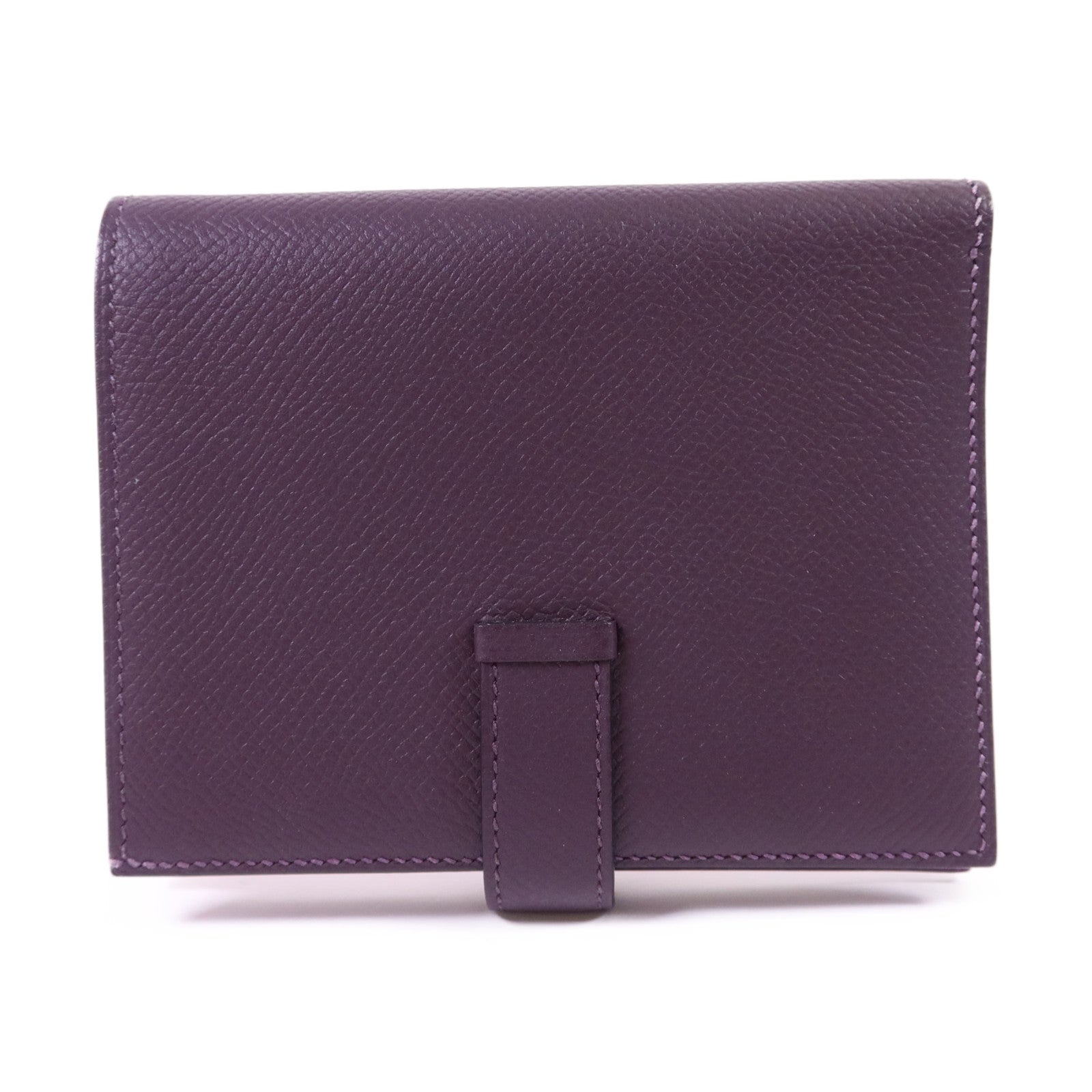 HERMES Epsom皮革Bearn Bifold Wallet金扣錢包Raisin/Anemone