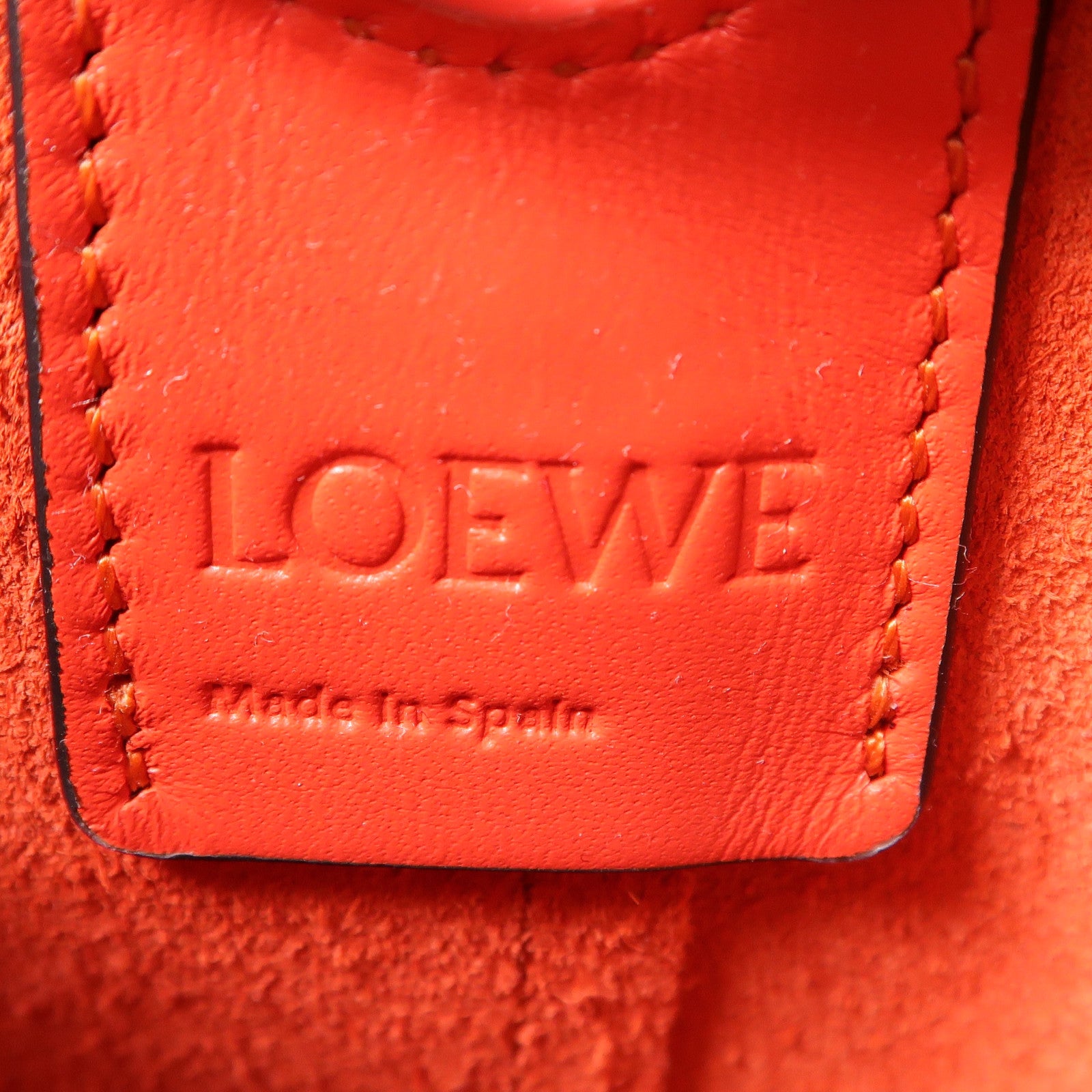 LOEWE GHW Nano Balloon 2 Way Shoulder Bag Handbag Lambskin Leather Red