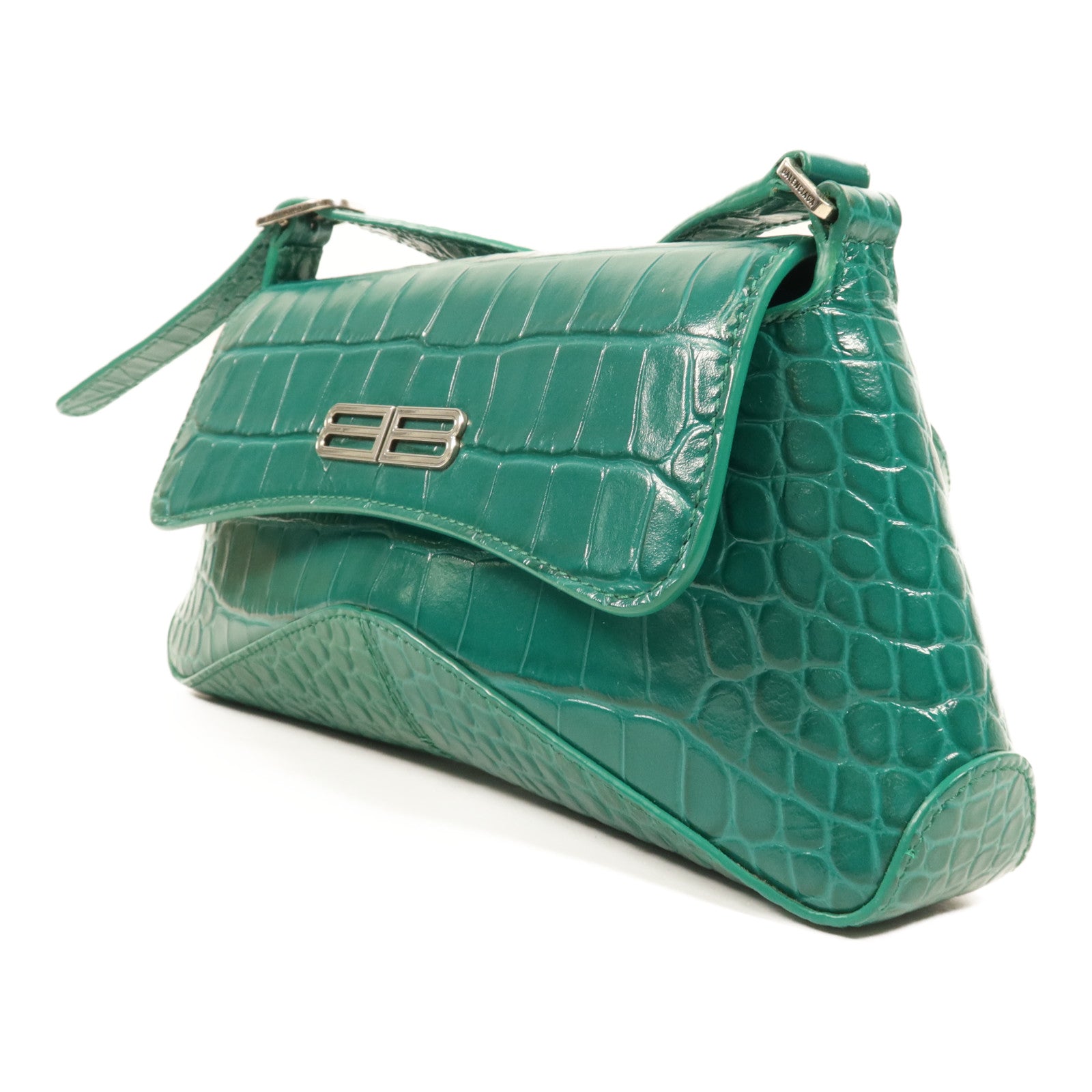 BALENCIAGA 【激減優惠】牛皮皮革Shoulder Bag銀扣肩背袋