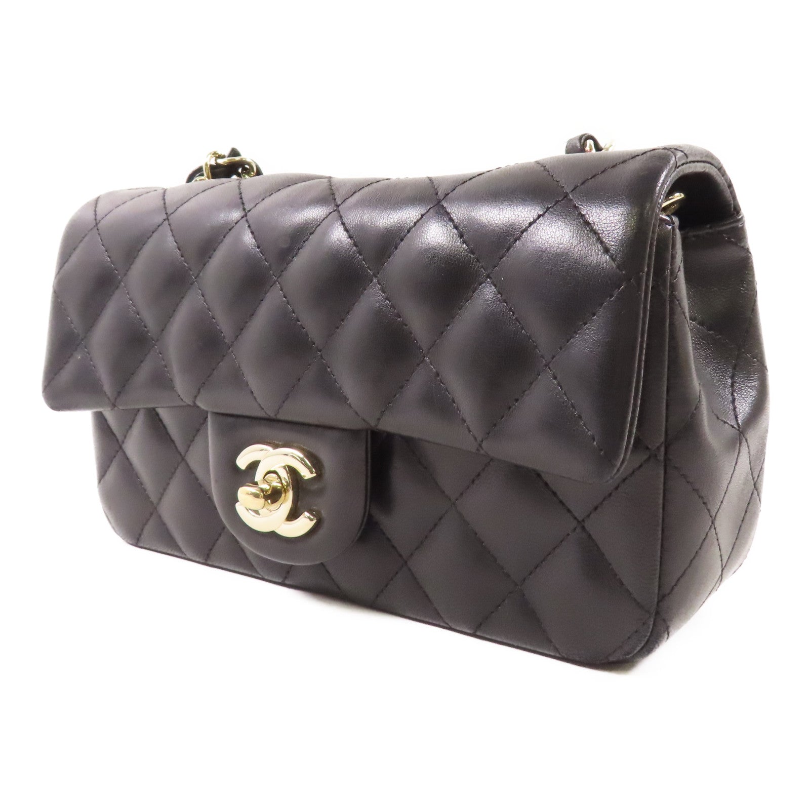 CHANEL 羊皮皮革Shoulder Bag銀扣鏈帶肩背袋