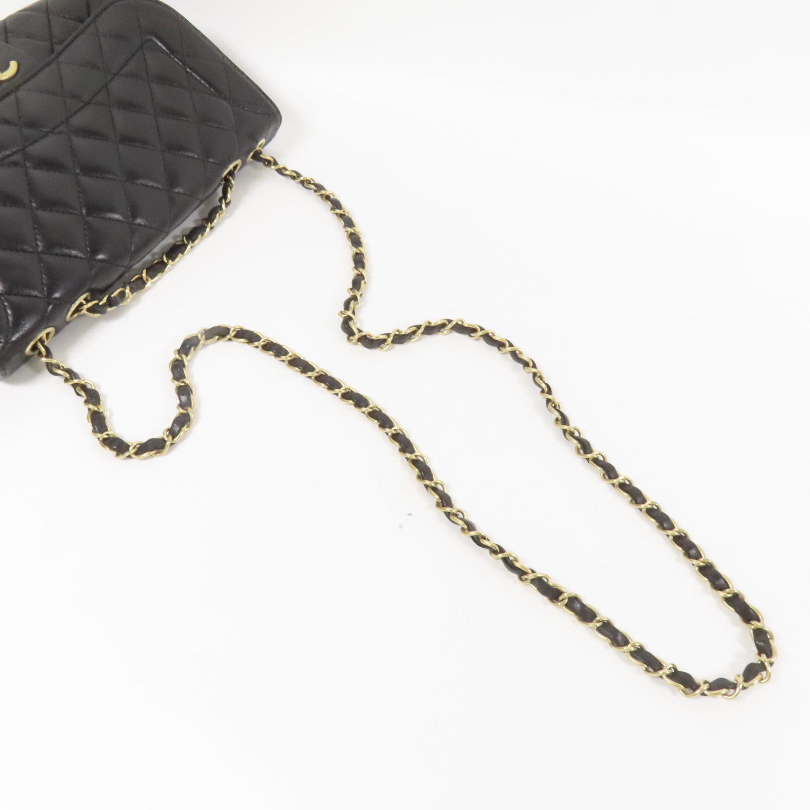 CHANEL 牛皮皮革Chain Shoulder金扣肩背袋