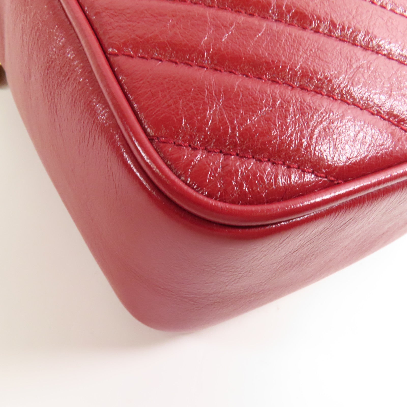 GUCCI 牛皮皮革GG Marmont金扣肩背袋