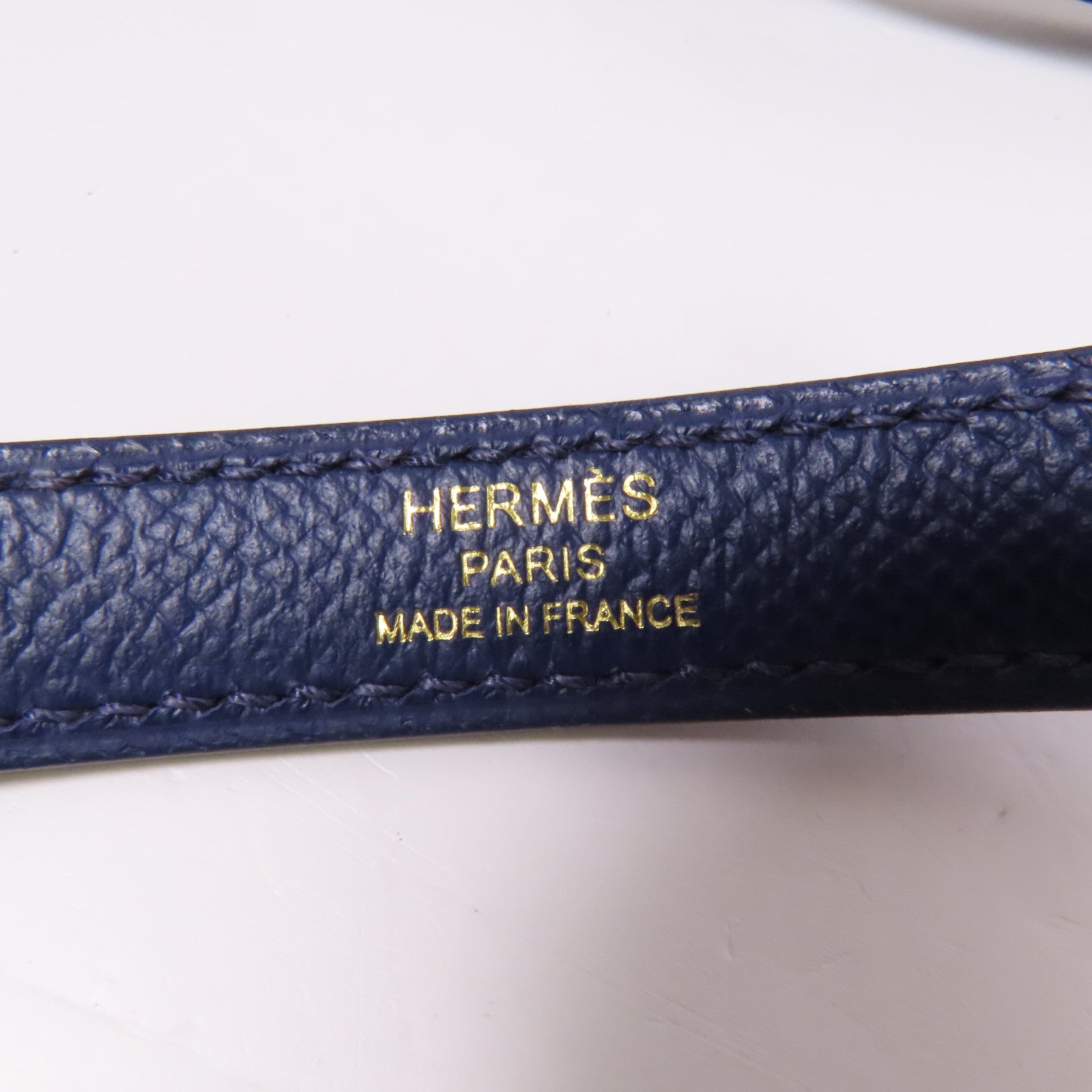 HERMES Epsom/Clemence皮革Kelly 28金扣手挽肩背兩用袋 Bleu Saphir/ Brique