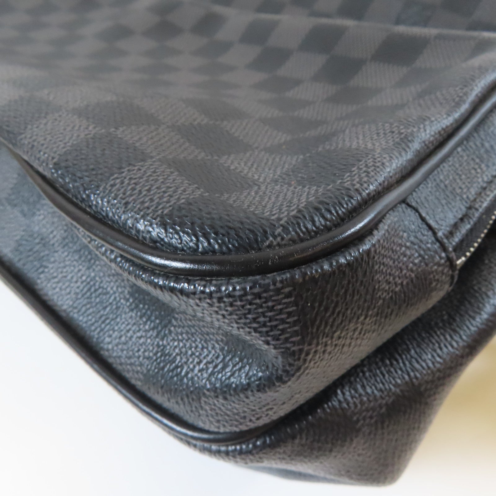 LOUIS VUITTON Damier Graphite Io Shoulder bag銀扣肩背袋黑色
