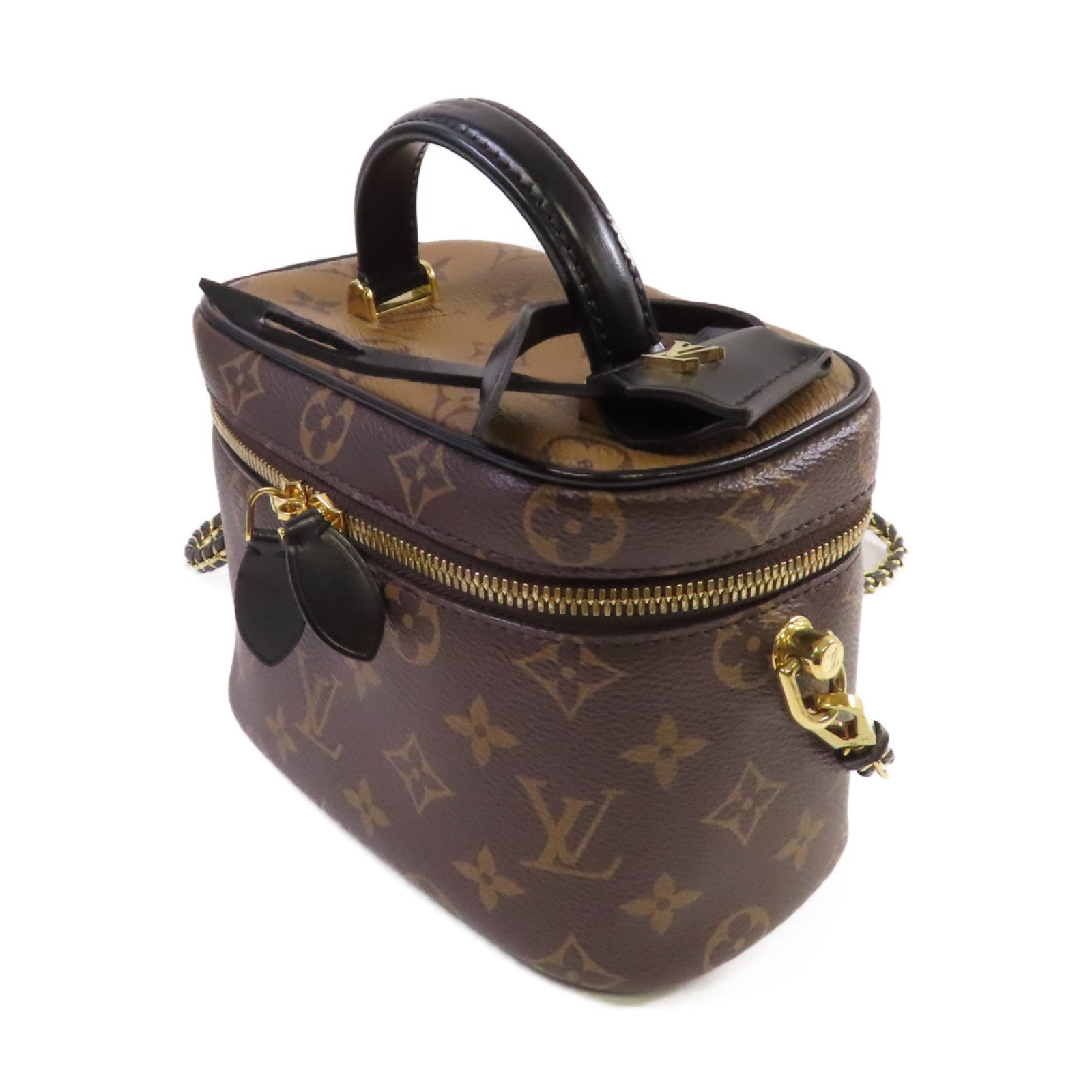 LOUIS VUITTON Monogram Vanity PM 2Way Shoulder Bag金扣手挽肩背兩用袋啡色
