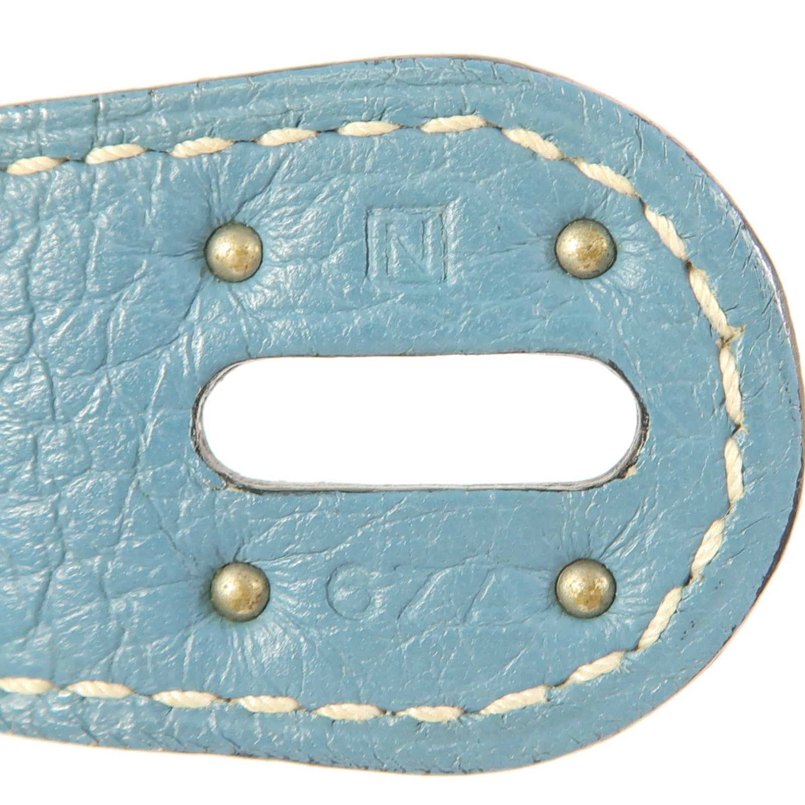 HERMES Clemence皮革Lindy 30銀扣手挽肩背兩用袋Bleu Jean