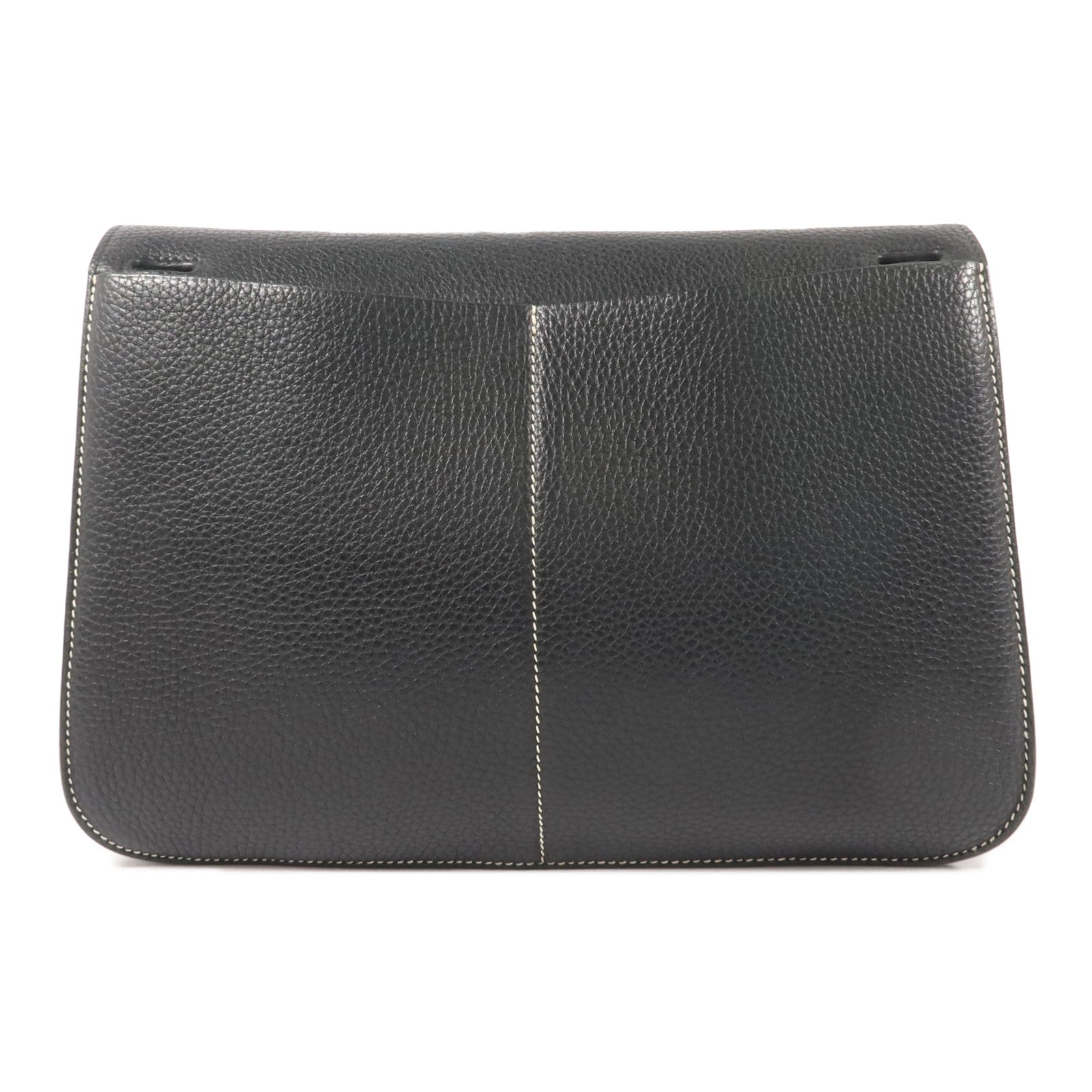 HERMES Clemence皮革Halzan 31手挽肩背兩用袋Noir