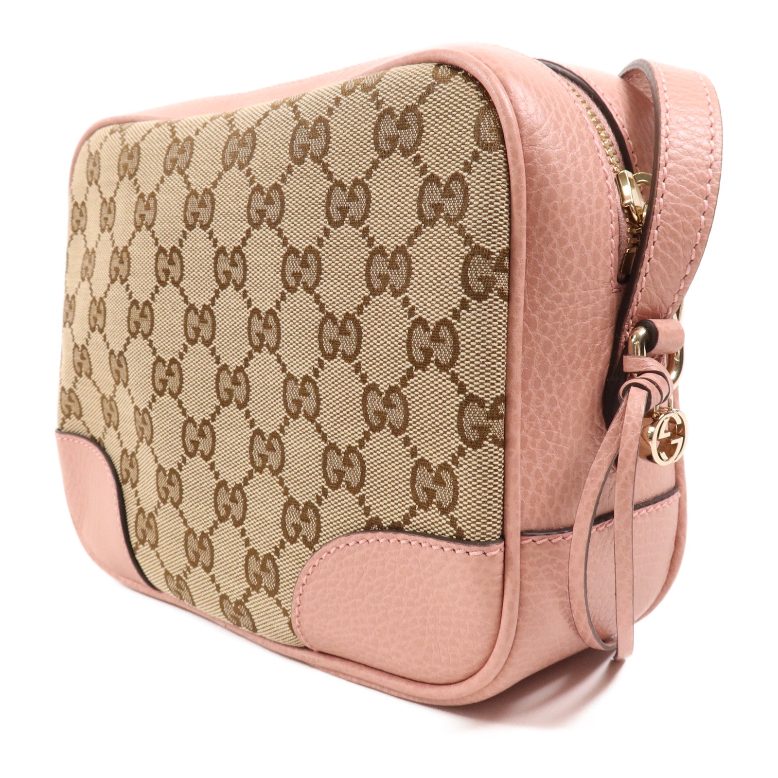 GUCCI 帆布/皮革Shoulder Bag金扣肩背袋