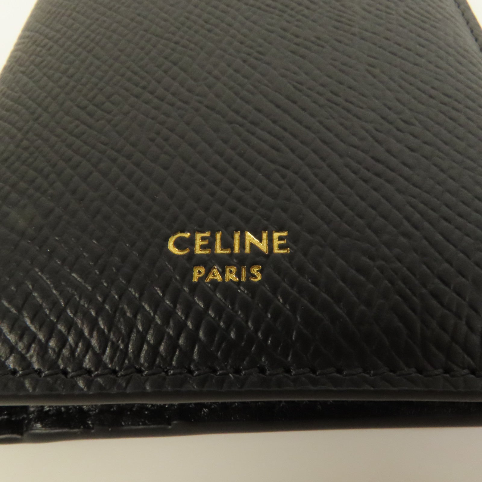 CELINE 牛皮皮革Triomphe Compact Wallet金扣錢包