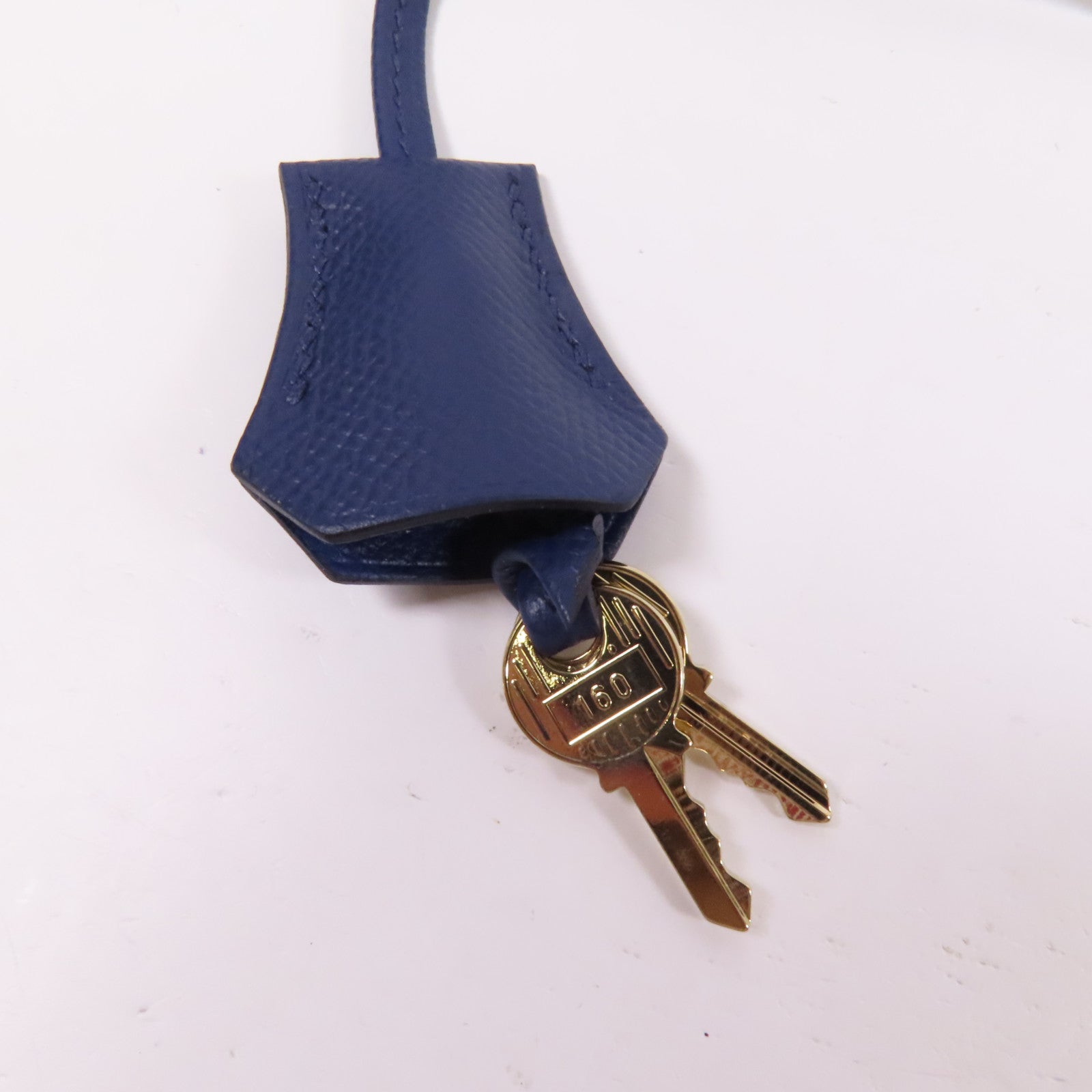 HERMES Epsom/Clemence皮革Kelly 28金扣手挽肩背兩用袋 Bleu Saphir/ Brique