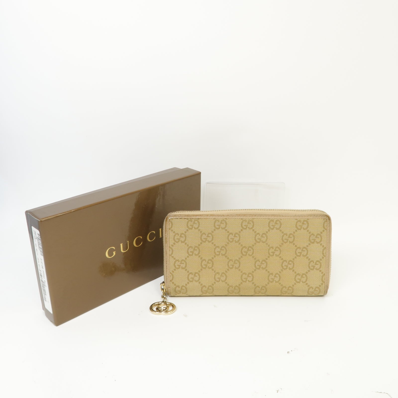 GUCCI 【激減優惠】帆布Long Wallet金扣長錢包啡色