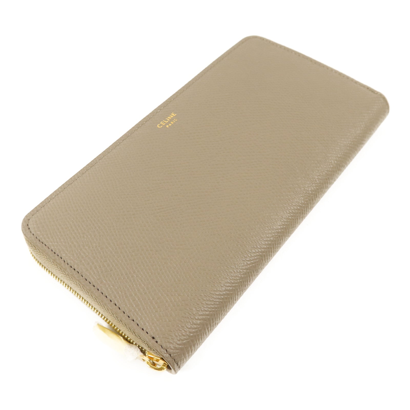 CELINE 牛皮皮革Long Round Wallet金扣長錢包