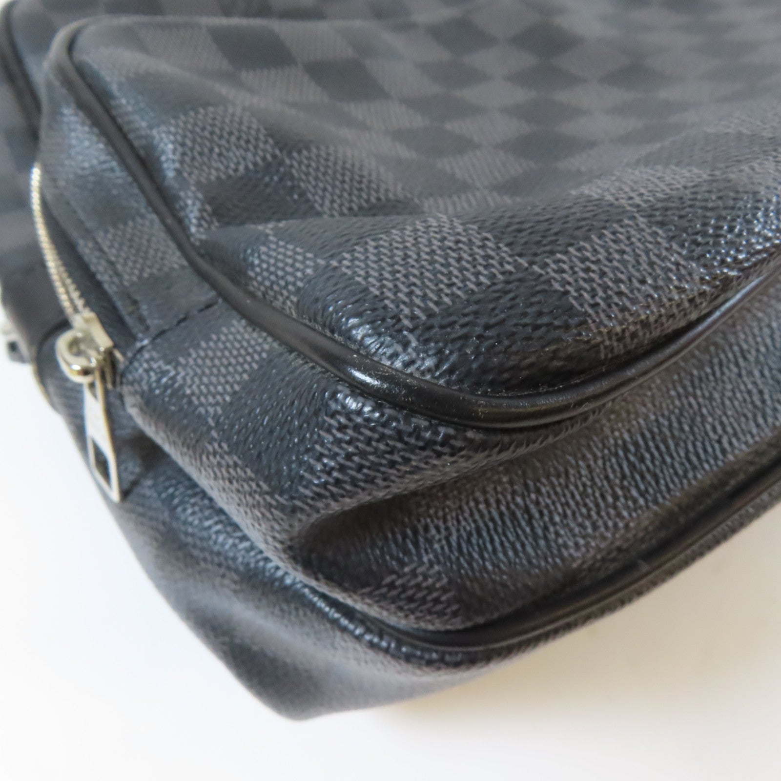 LOUIS VUITTON Damier Graphite Io Shoulder bag銀扣肩背袋黑色