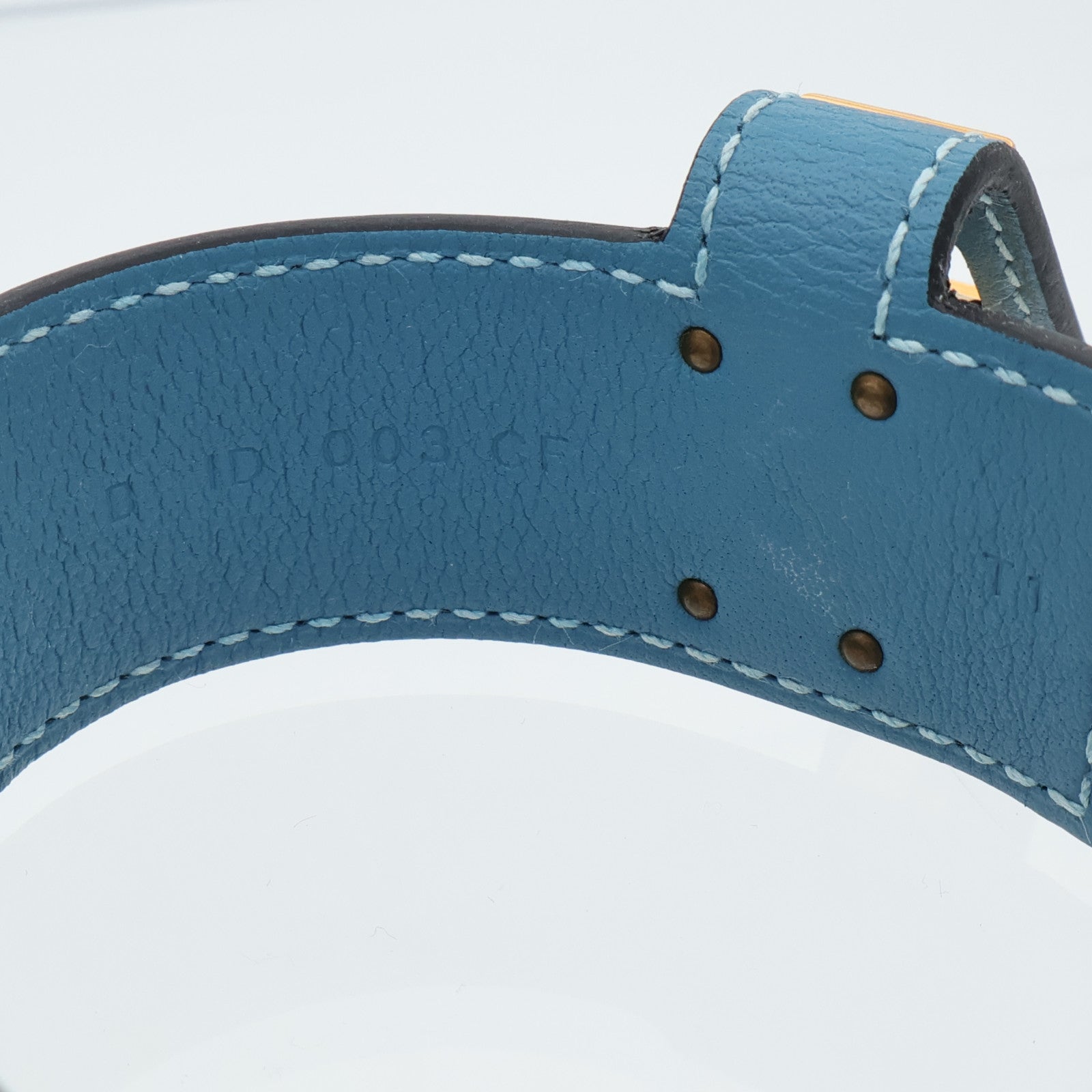 HERMES Swift皮革Kelly Twist手帶Bleu Jean