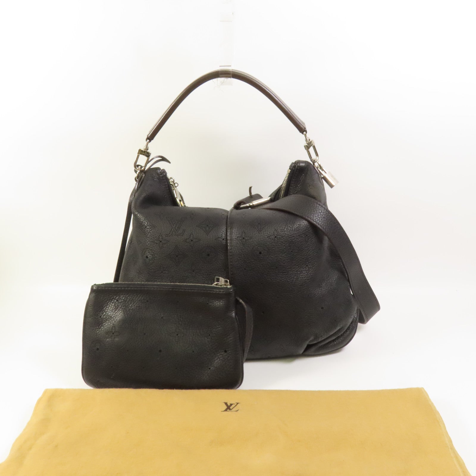 LOUIS VUITTON Monogram Mahina Selene銀扣手挽肩背兩用袋