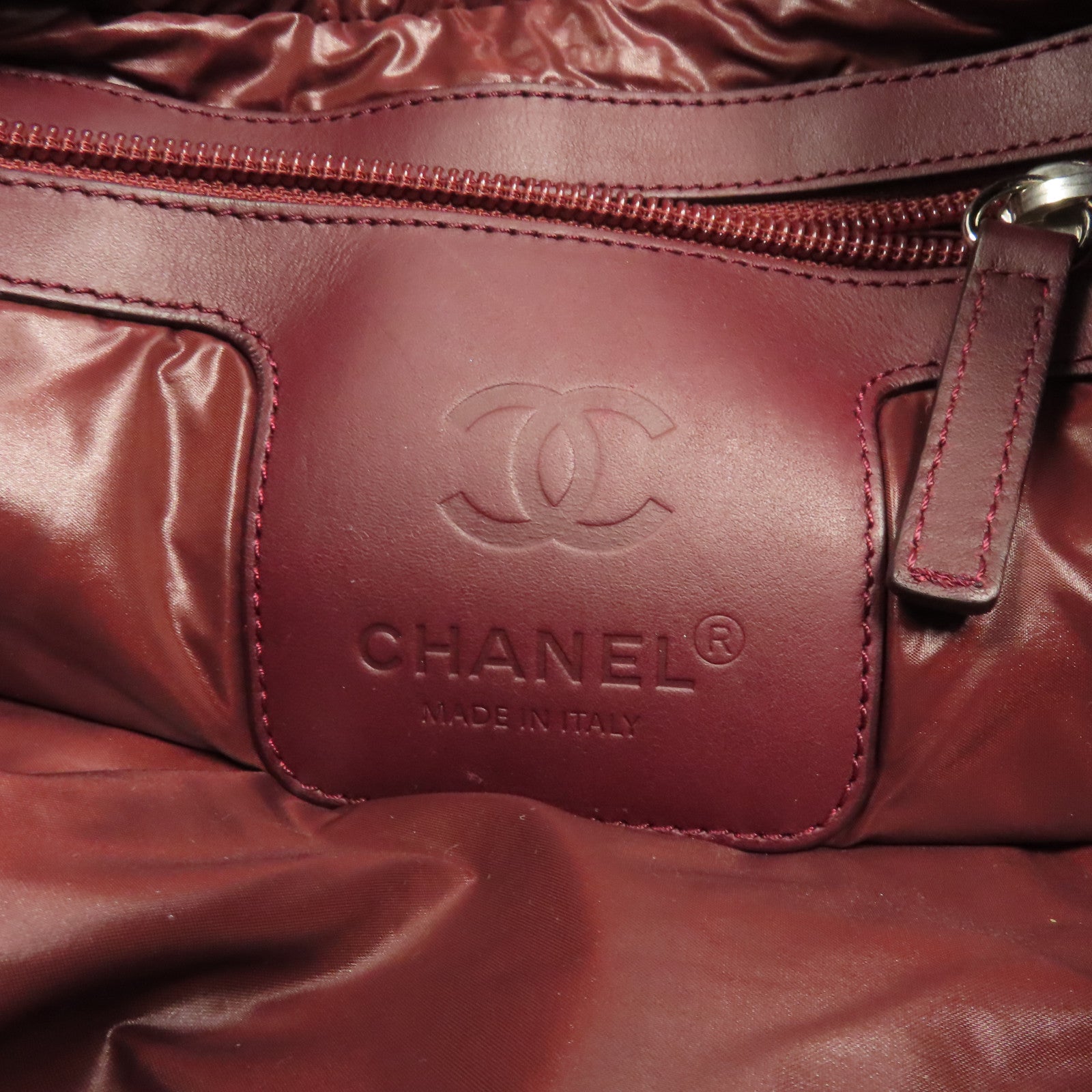 CHANEL 菱格尼龍CoCo Cocoon銀扣肩背袋黑色