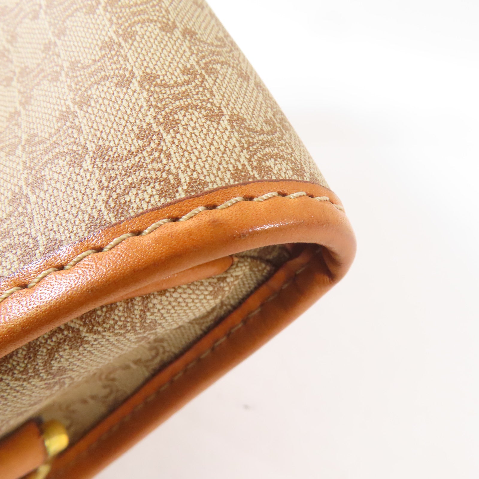 CELINE 塗層帆布Shoulder Bag金扣肩背袋棕色