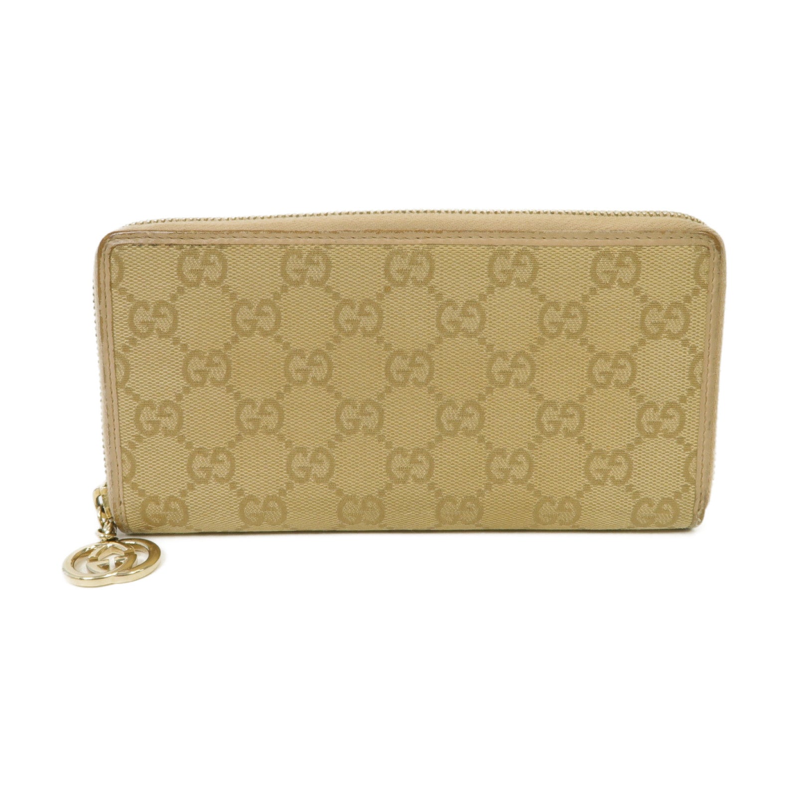 GUCCI 【激減優惠】帆布Long Wallet金扣長錢包啡色