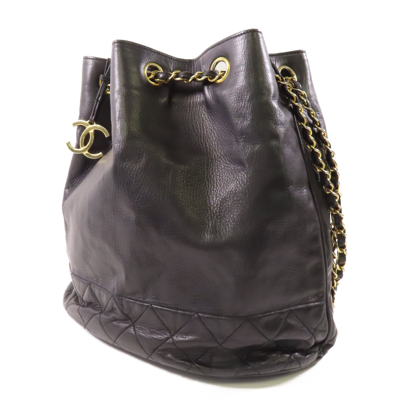 CHANEL 牛皮皮革Vintage Chain Shoulder Bag金扣鏈帶肩背袋