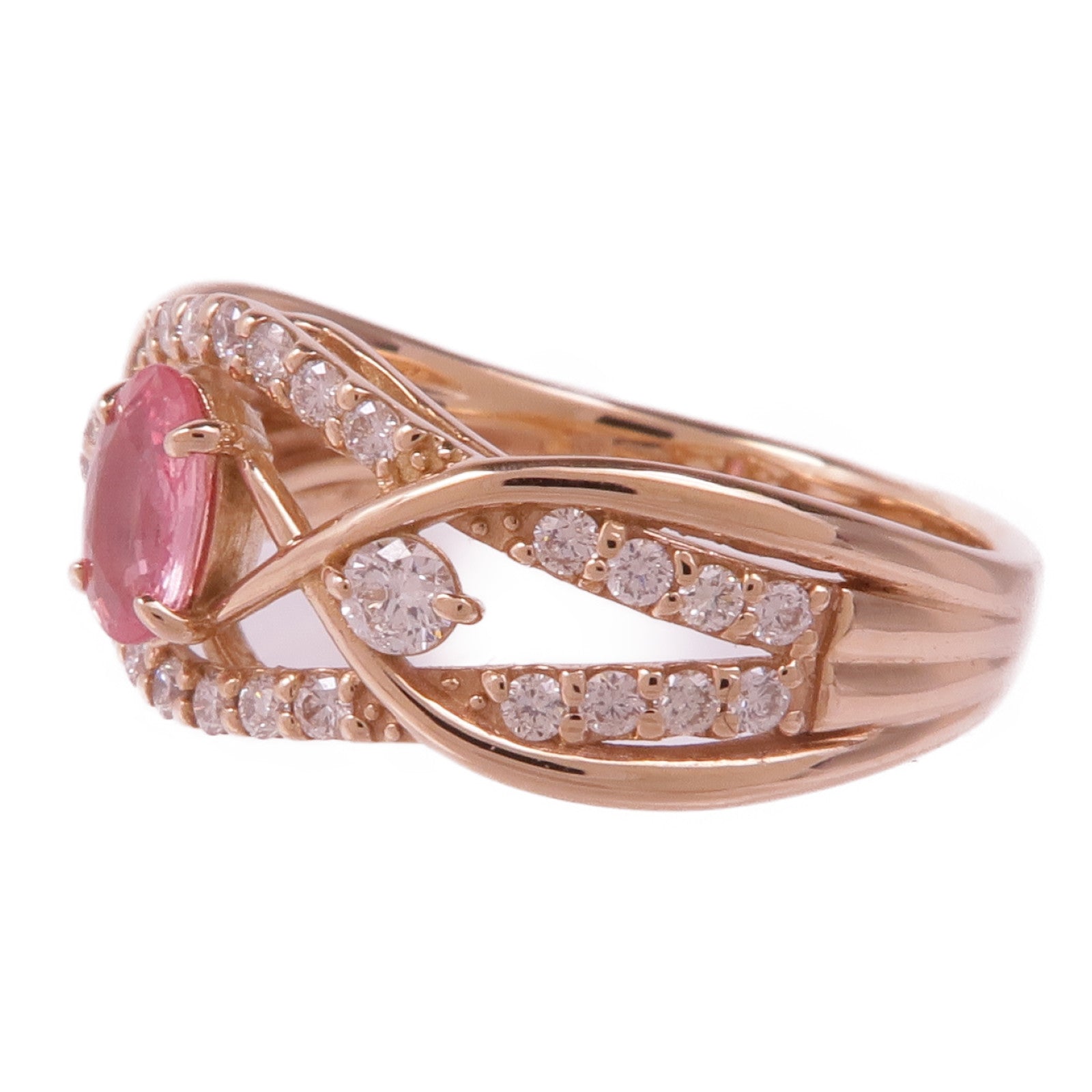 JEWELRY 【激減優惠】18K玫瑰金Padparadscha Diamond Ring帕帕拉恰/鑽石戒指US#6.25