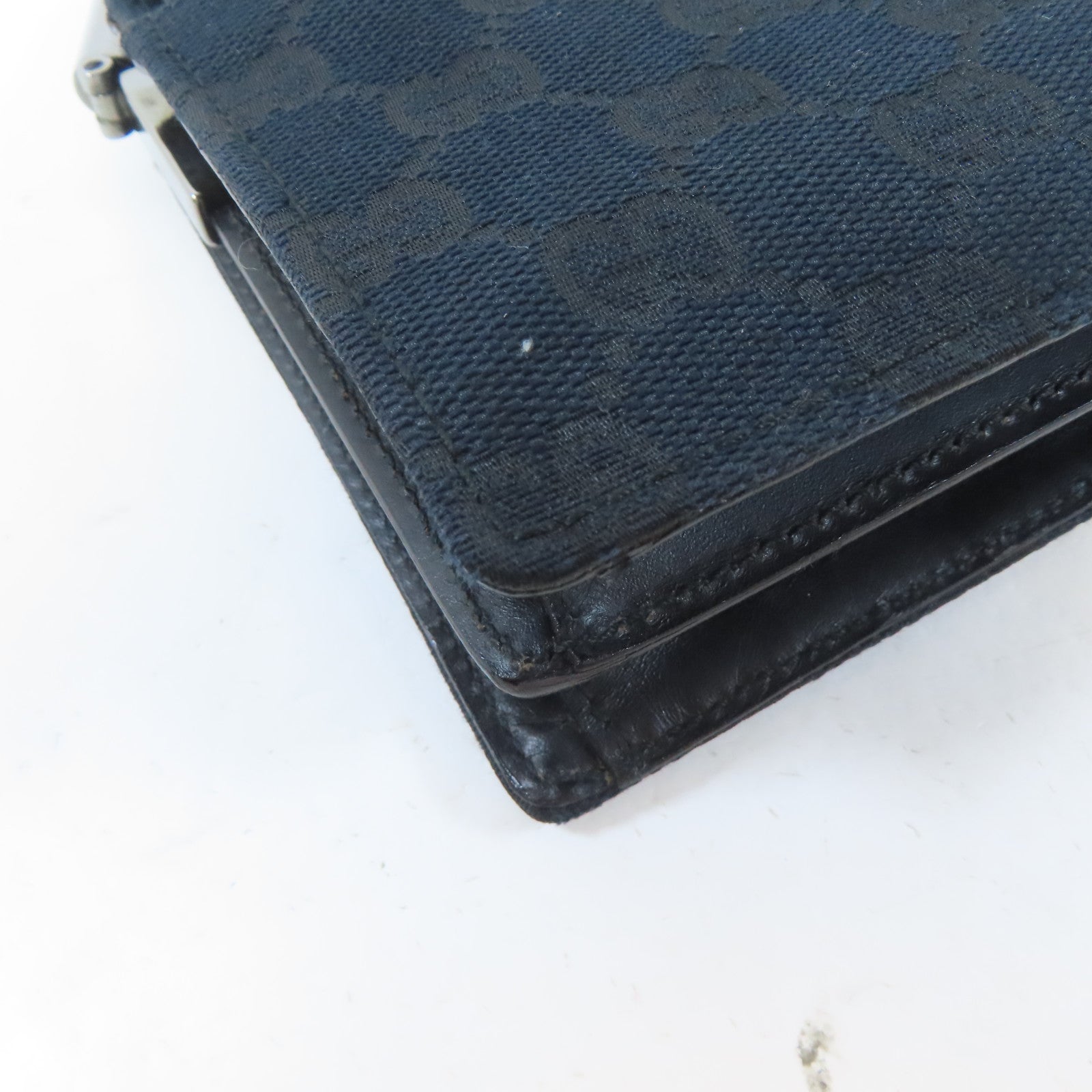 GUCCI 【激減優惠】帆布Shoulder Bag銀扣肩背袋藍色