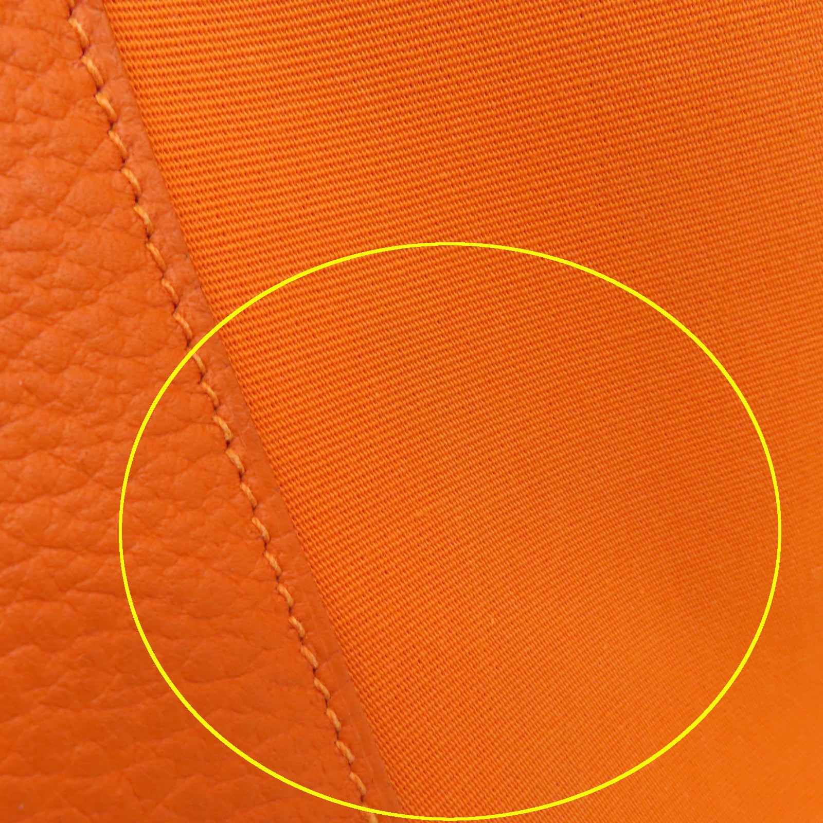 HERMES 【激減優惠】帆布Garden Party PM銀扣手挽袋Orange橙色