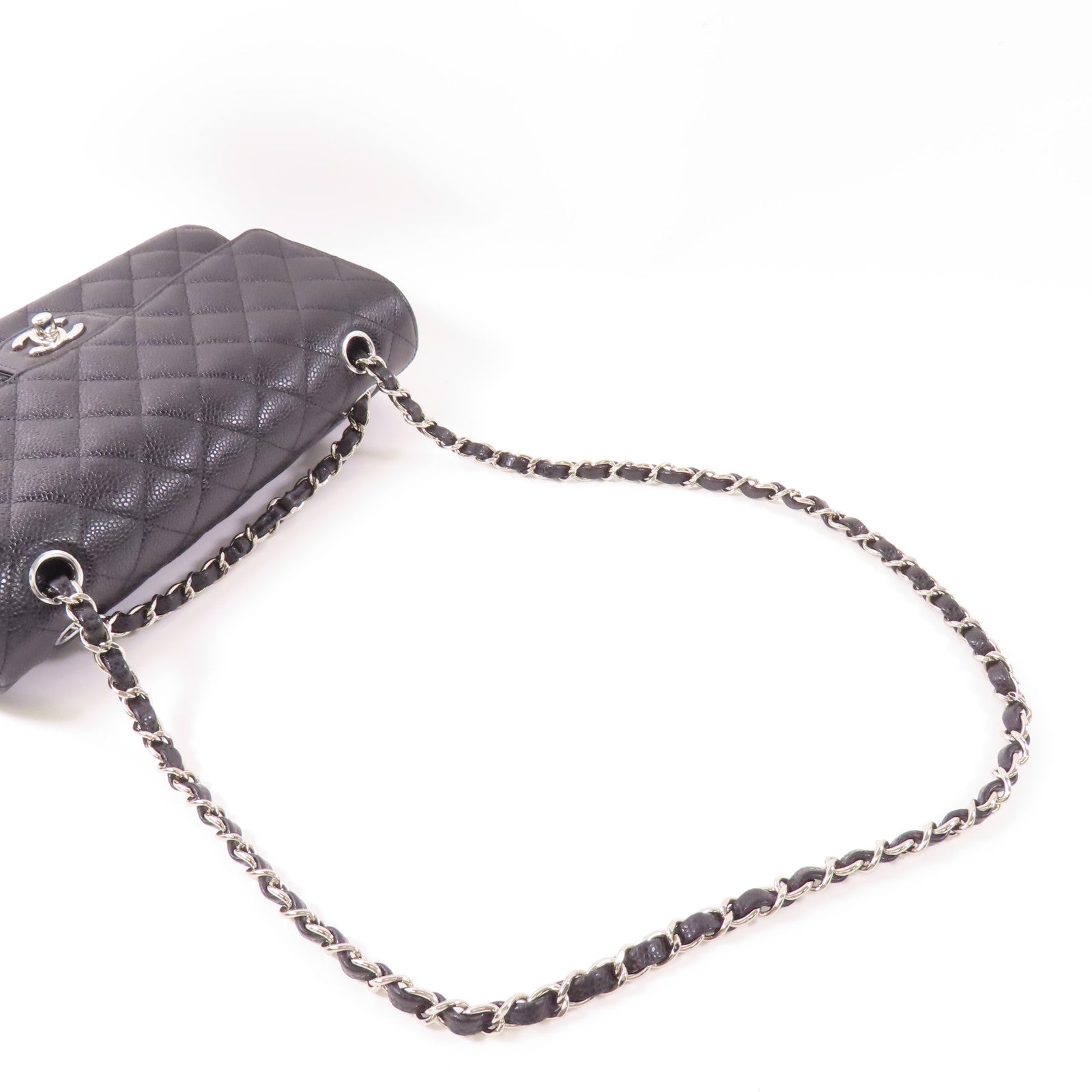 CHANEL 牛皮皮革Classic 25銀扣鏈帶肩背袋