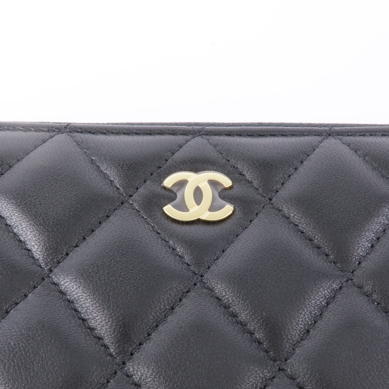 CHANEL 羊皮皮革Long Wallet金扣長錢包