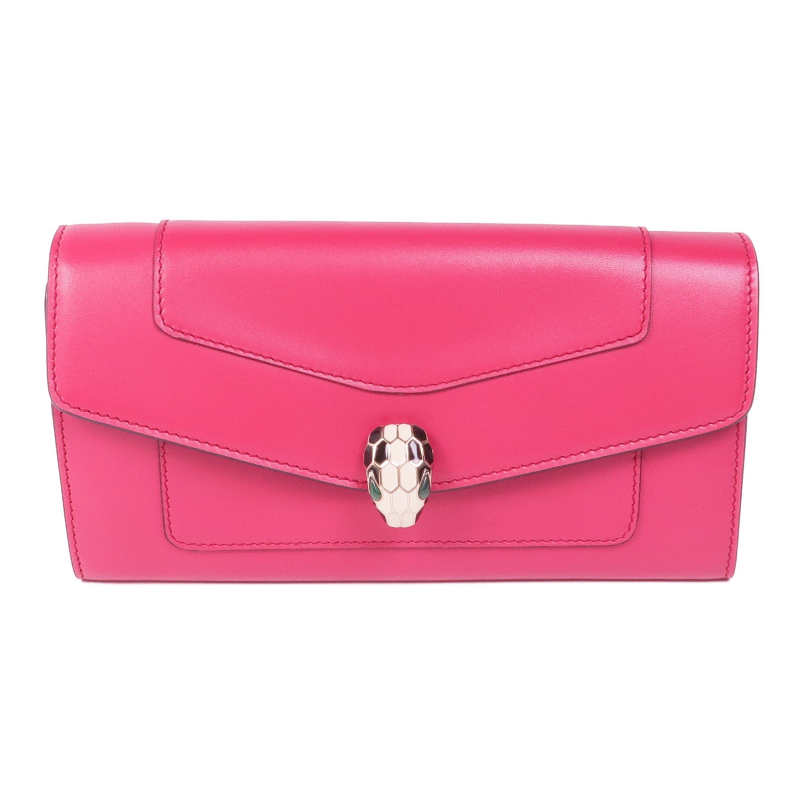 BVLGARI 牛皮皮革Serpenti Forever Wallet金扣長錢包