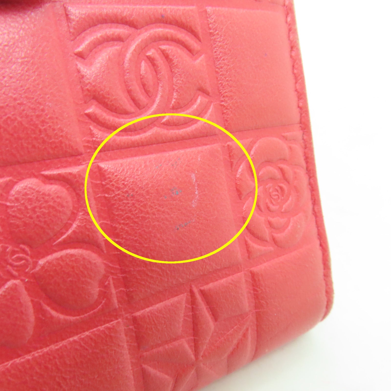 CHANEL 【激減優惠】牛皮皮革Wallet銀扣錢包粉紅色