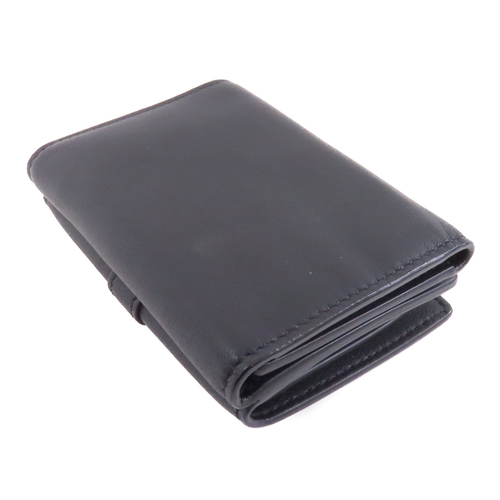 SAINT LAURENT 皮革Compact Wallet皮革錢包黑色