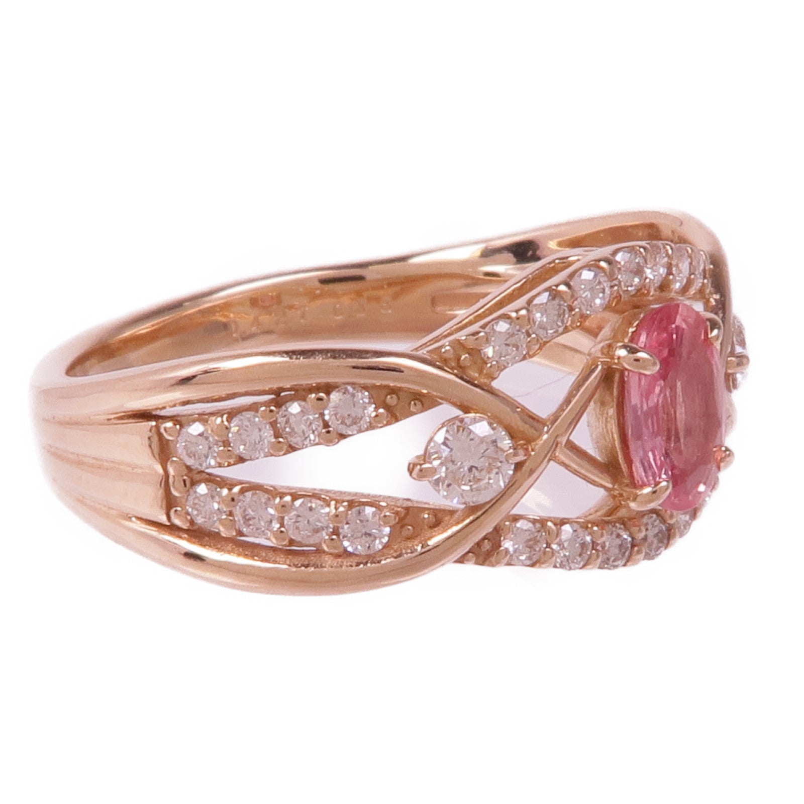 JEWELRY 【激減優惠】18K玫瑰金Padparadscha Diamond Ring帕帕拉恰/鑽石戒指US#6.25