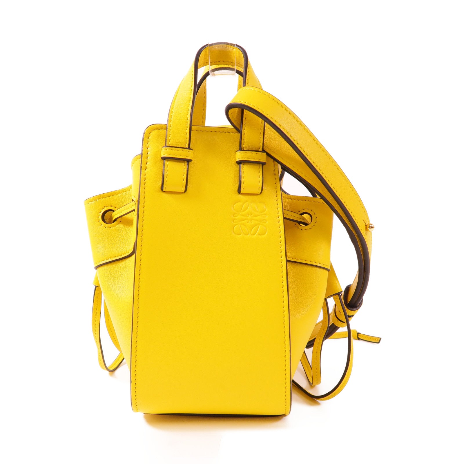 LOEWE 羊皮皮革Nano Hammock金扣手挽肩背兩用袋