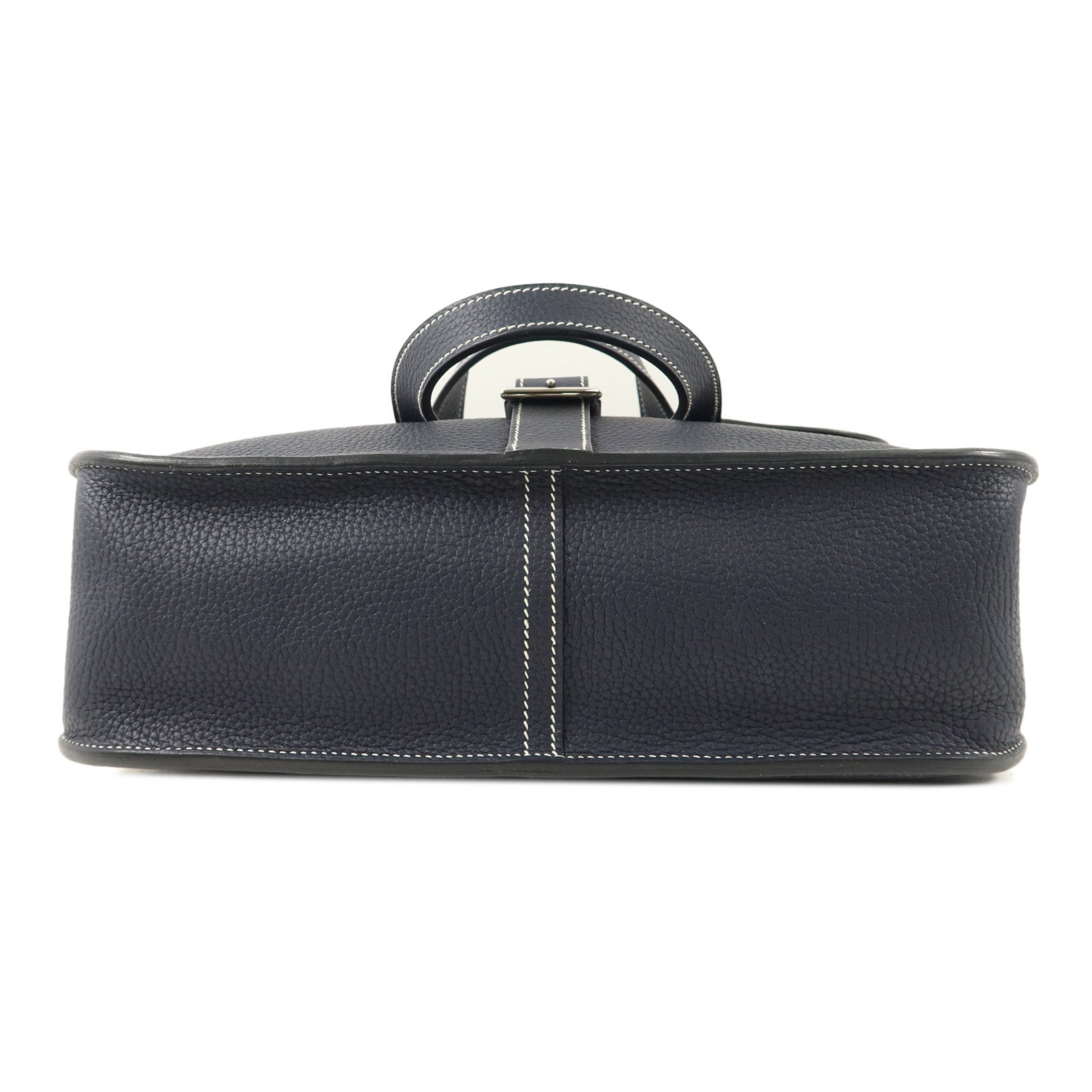 HERMES Clemence皮革Halzan 31手挽肩背兩用袋Bleu Indigo/Bleu Nuit