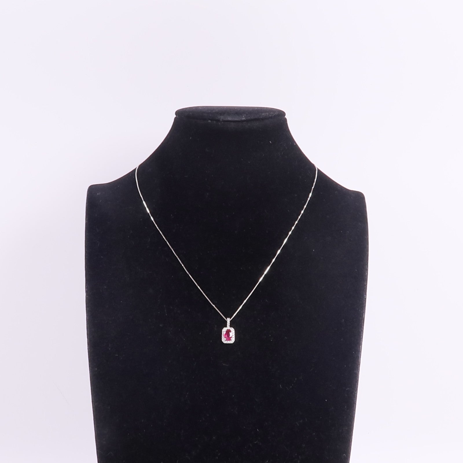 JEWELRY 18K白金Ruby Diamond Necklace紅寶石/鑽石項鍊