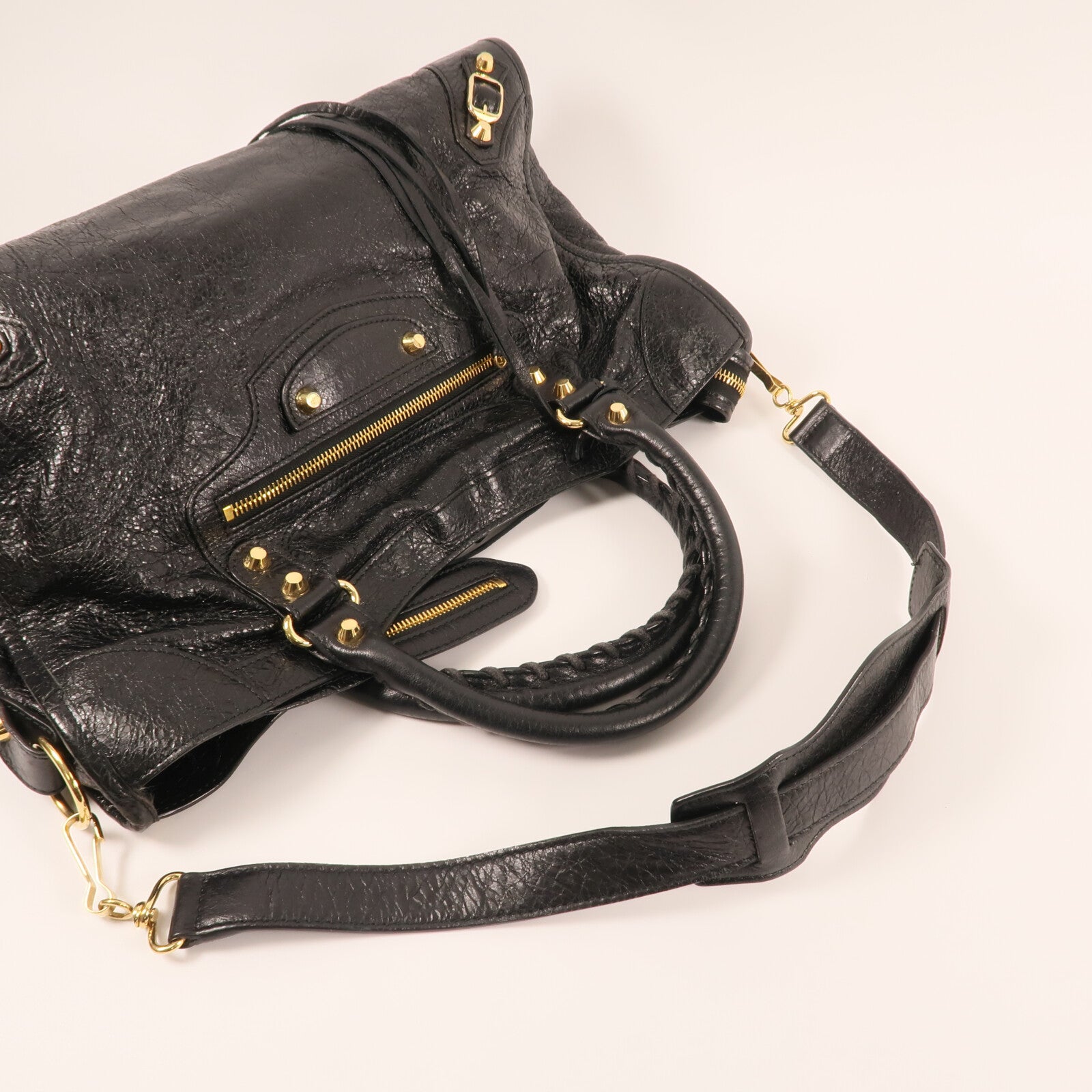 BALENCIAGA 羊皮皮革Le City金扣手挽肩背兩用袋