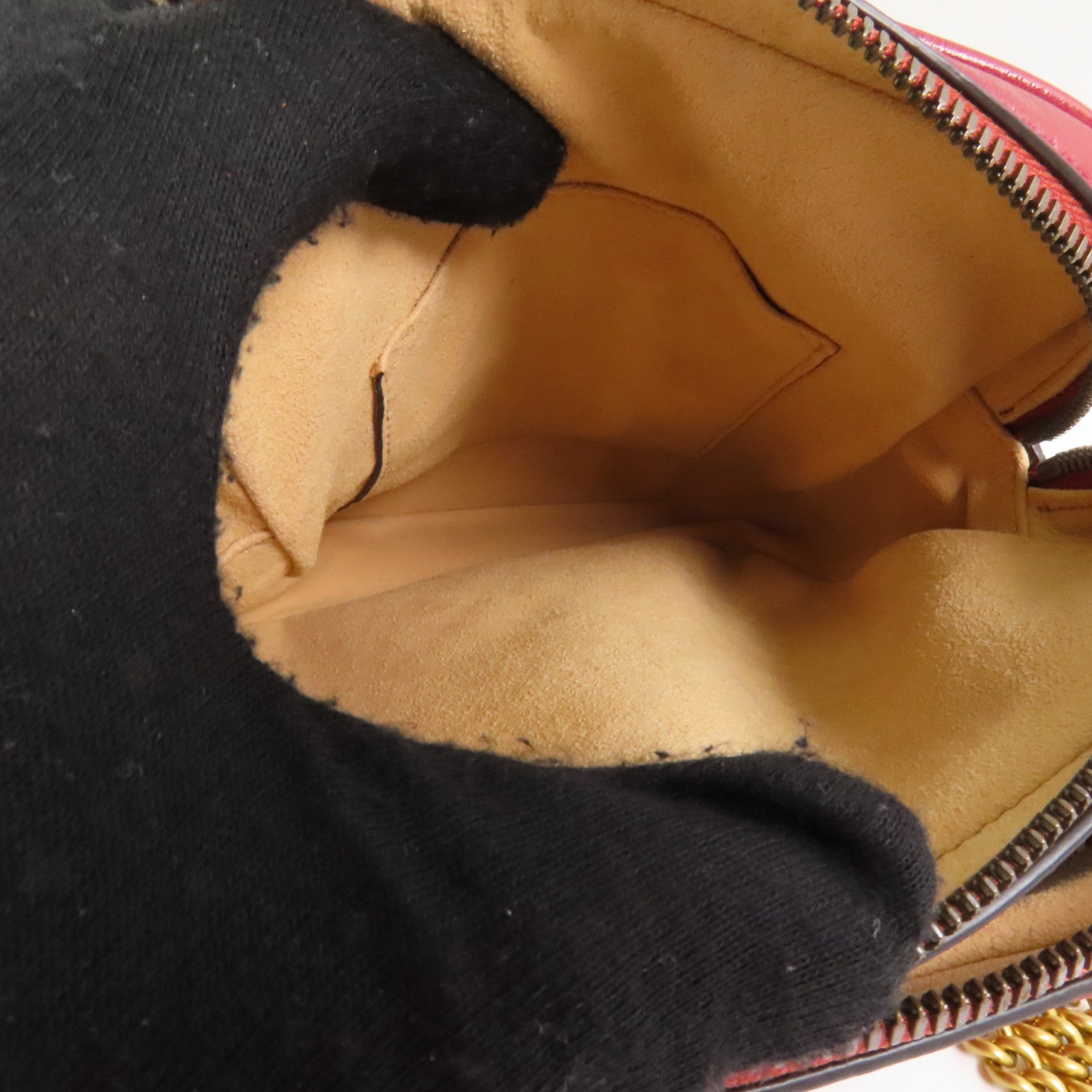 GUCCI 【激減優惠】牛皮皮革GG Marmont金扣肩背袋