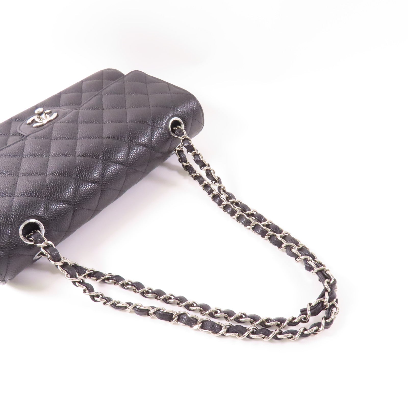 CHANEL 牛皮皮革Classic 25銀扣鏈帶肩背袋