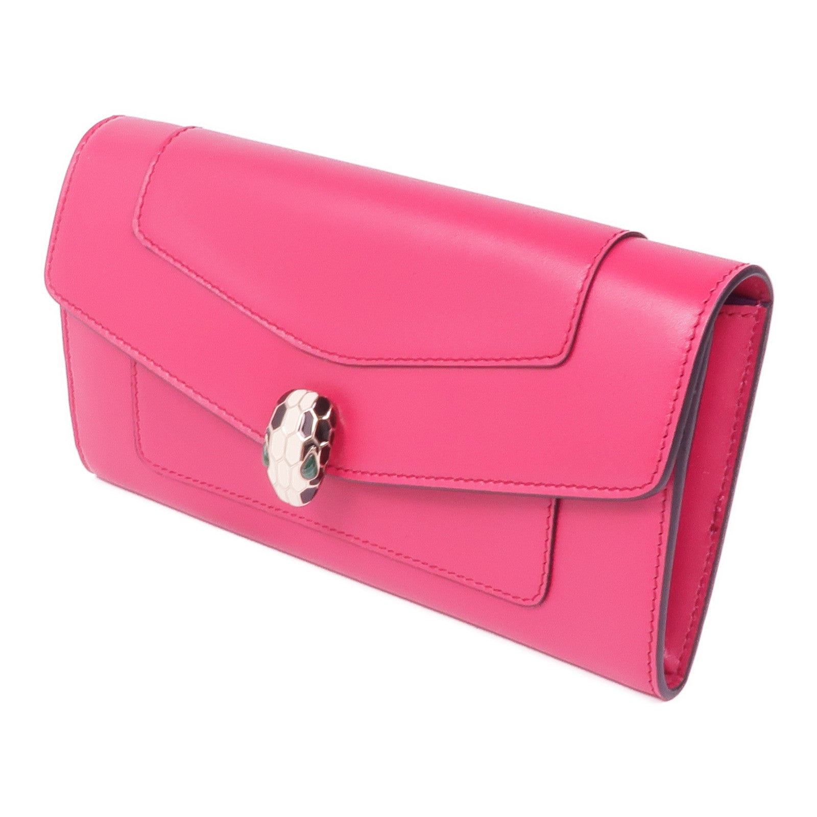 BVLGARI 牛皮皮革Serpenti Forever Wallet金扣長錢包