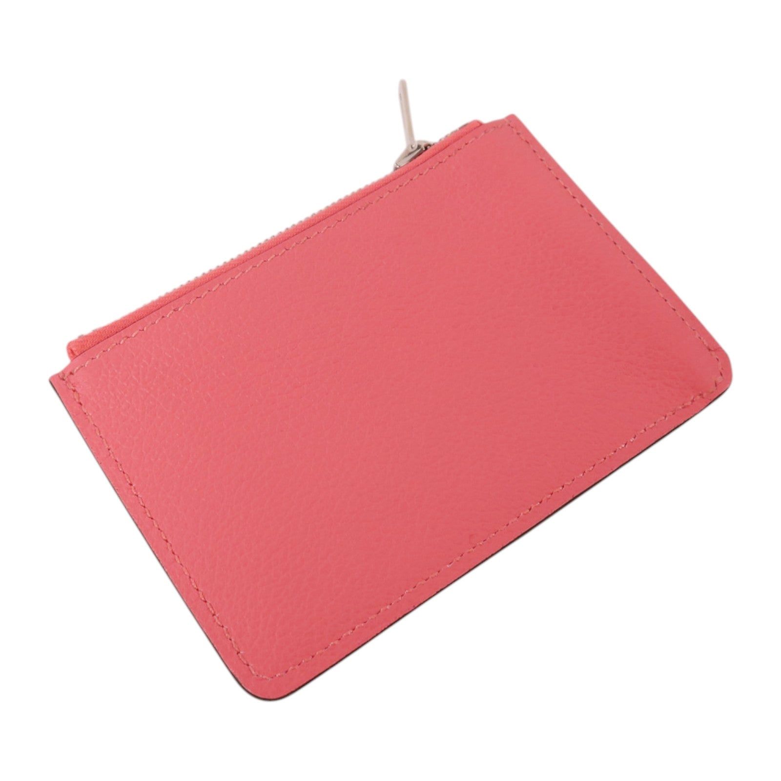HERMES Evercolor皮革Constance Slim Wallet銀扣錢包Rose Azalee