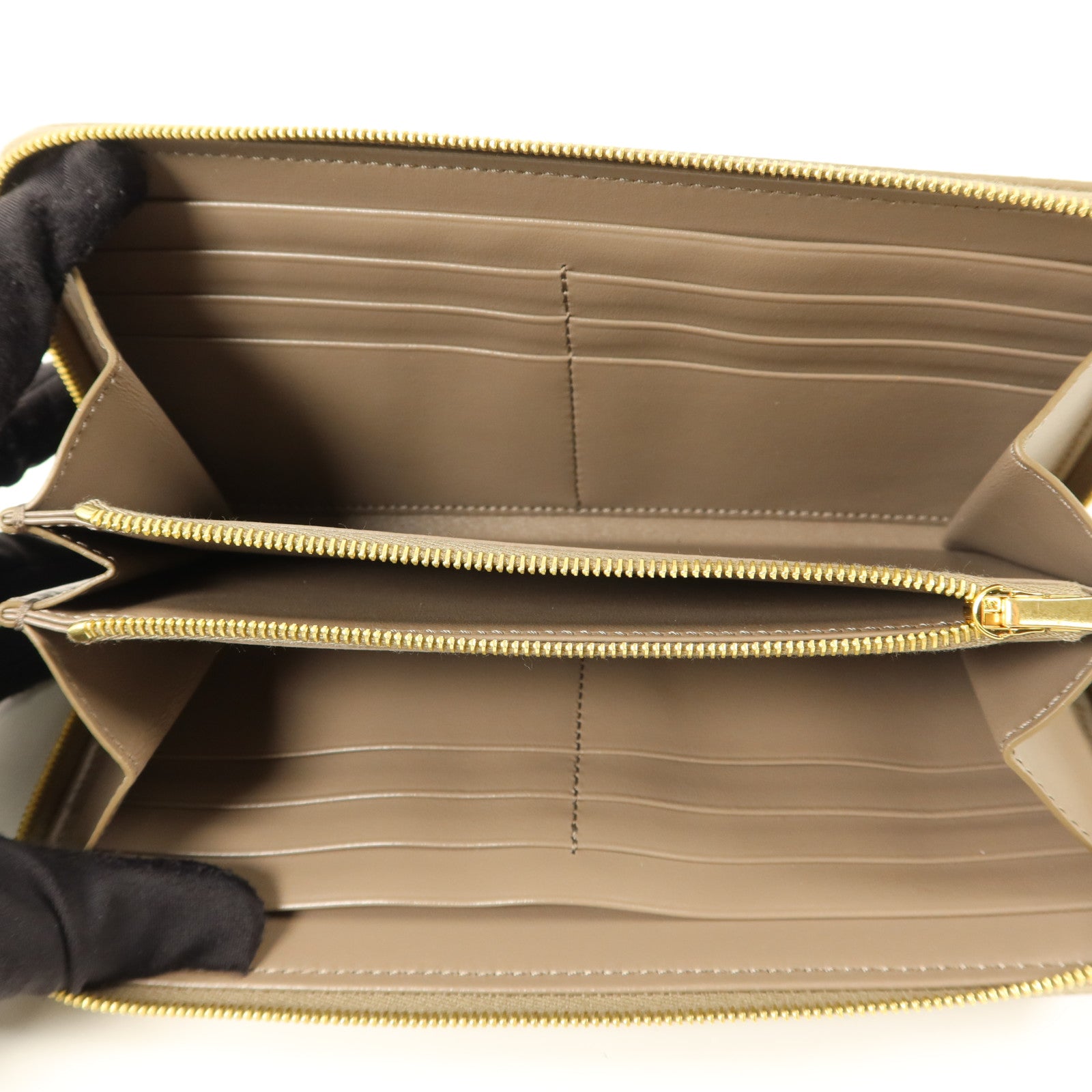 CELINE 牛皮皮革Long Round Wallet金扣長錢包