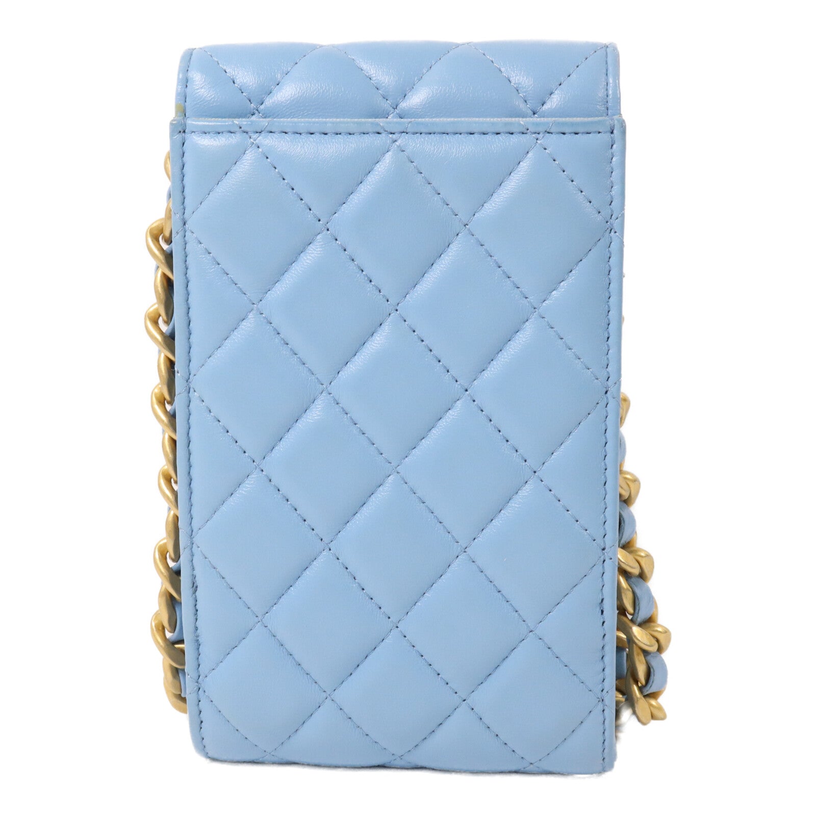 CHANEL 羊皮皮革Phone Holder with Chain鏈帶肩背袋