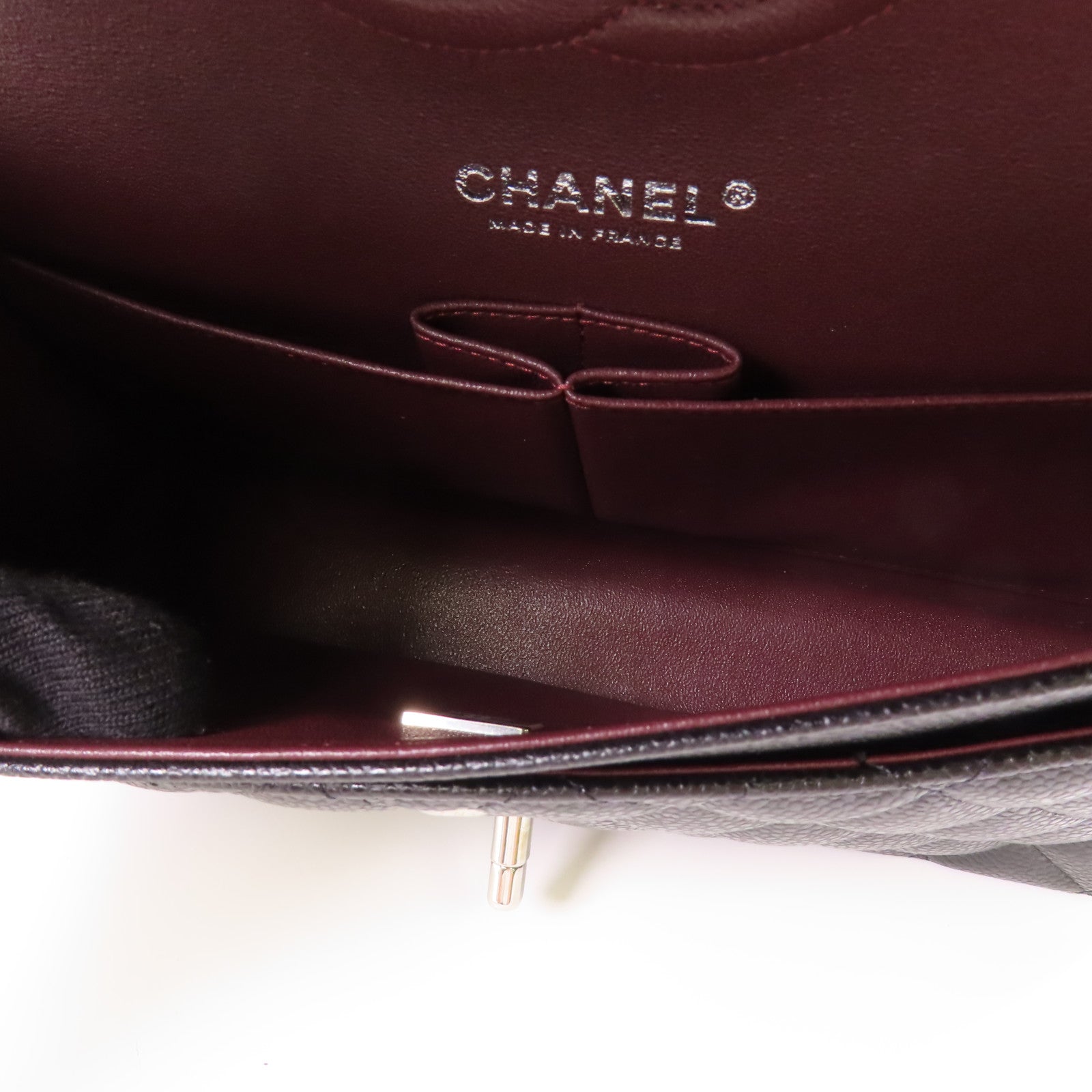 CHANEL 牛皮皮革Classic 25銀扣鏈帶肩背袋