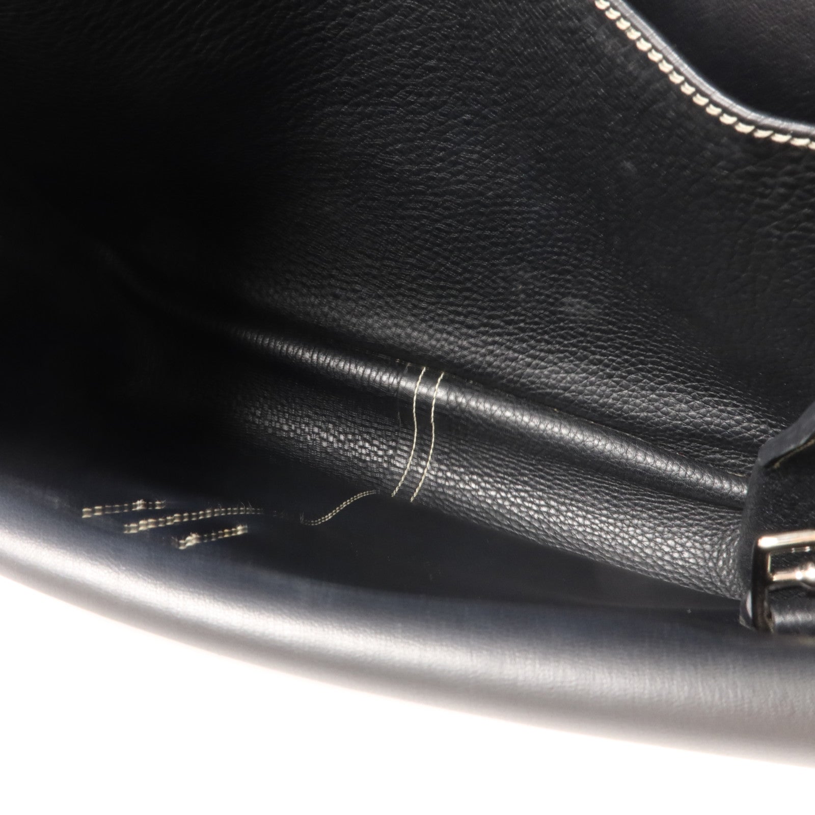 HERMES Clemence皮革Halzan 31手挽肩背兩用袋Noir